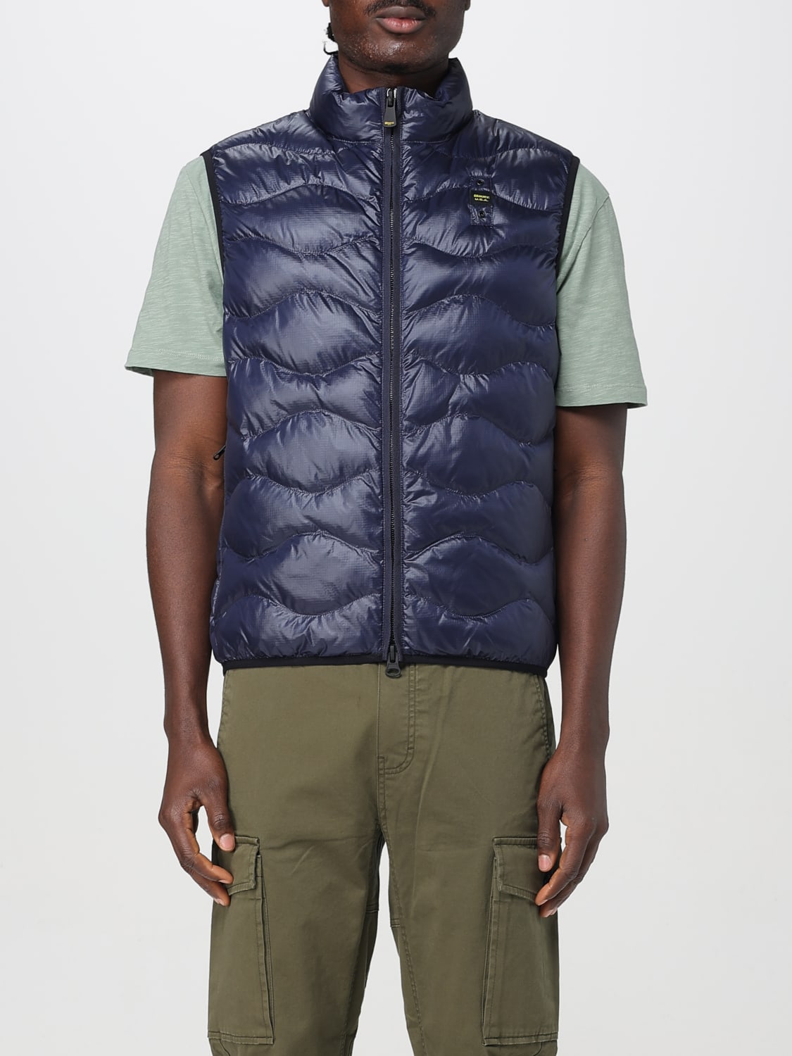 BLAUER SUIT VEST: Blauer padded quilted nylon vest, Blue - Img 1