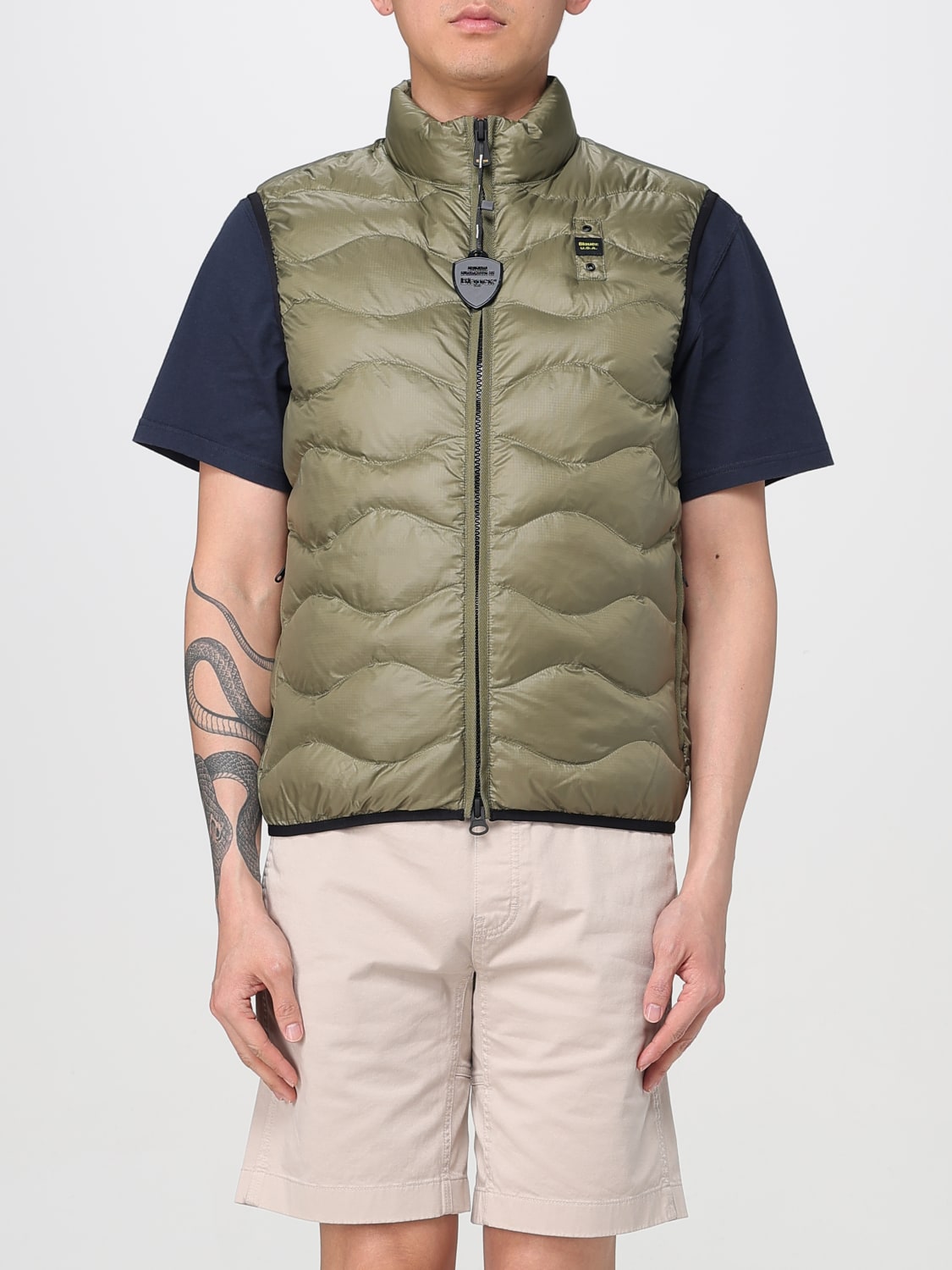 BLAUER SUIT VEST: Blauer padded quilted nylon vest, Green - Img 1