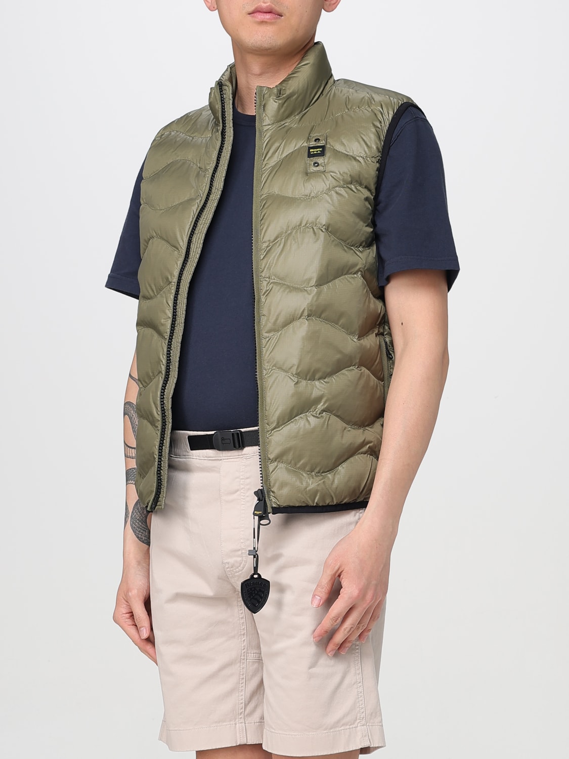BLAUER SUIT VEST: Blauer padded quilted nylon vest, Green - Img 3