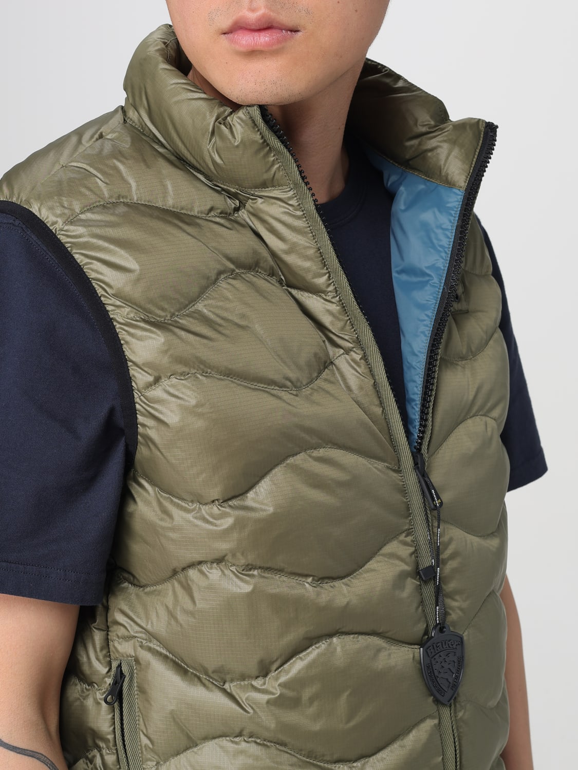 BLAUER SUIT VEST: Blauer padded quilted nylon vest, Green - Img 4