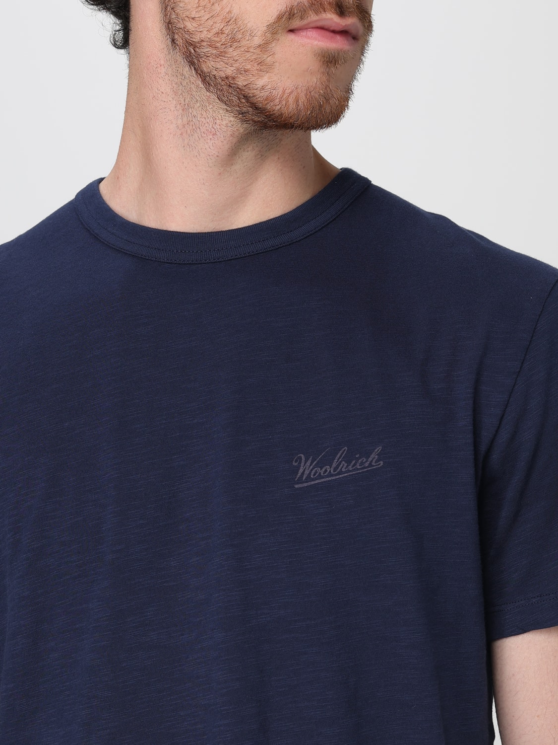 Tシャツ・カットソー WOOLRICH Men T-shirt Blue CFWOTE0161MRUT4061 3827 Men's T-Shirt in Pure Cotton Slub Fabric blue | Woolrich US