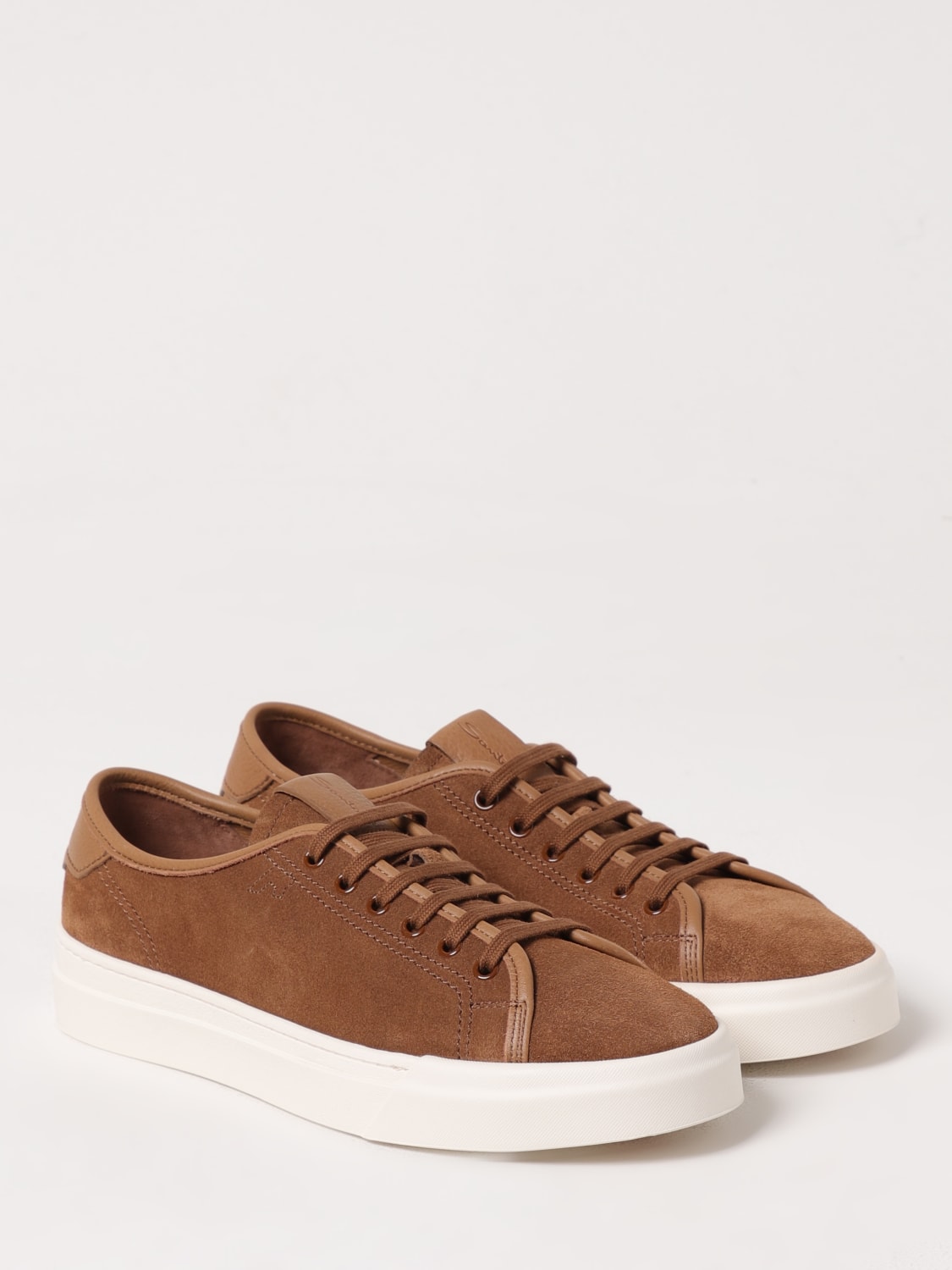 SANTONI SNEAKERS: Sneakers Santoni in camoscio , Marrone - Img 2