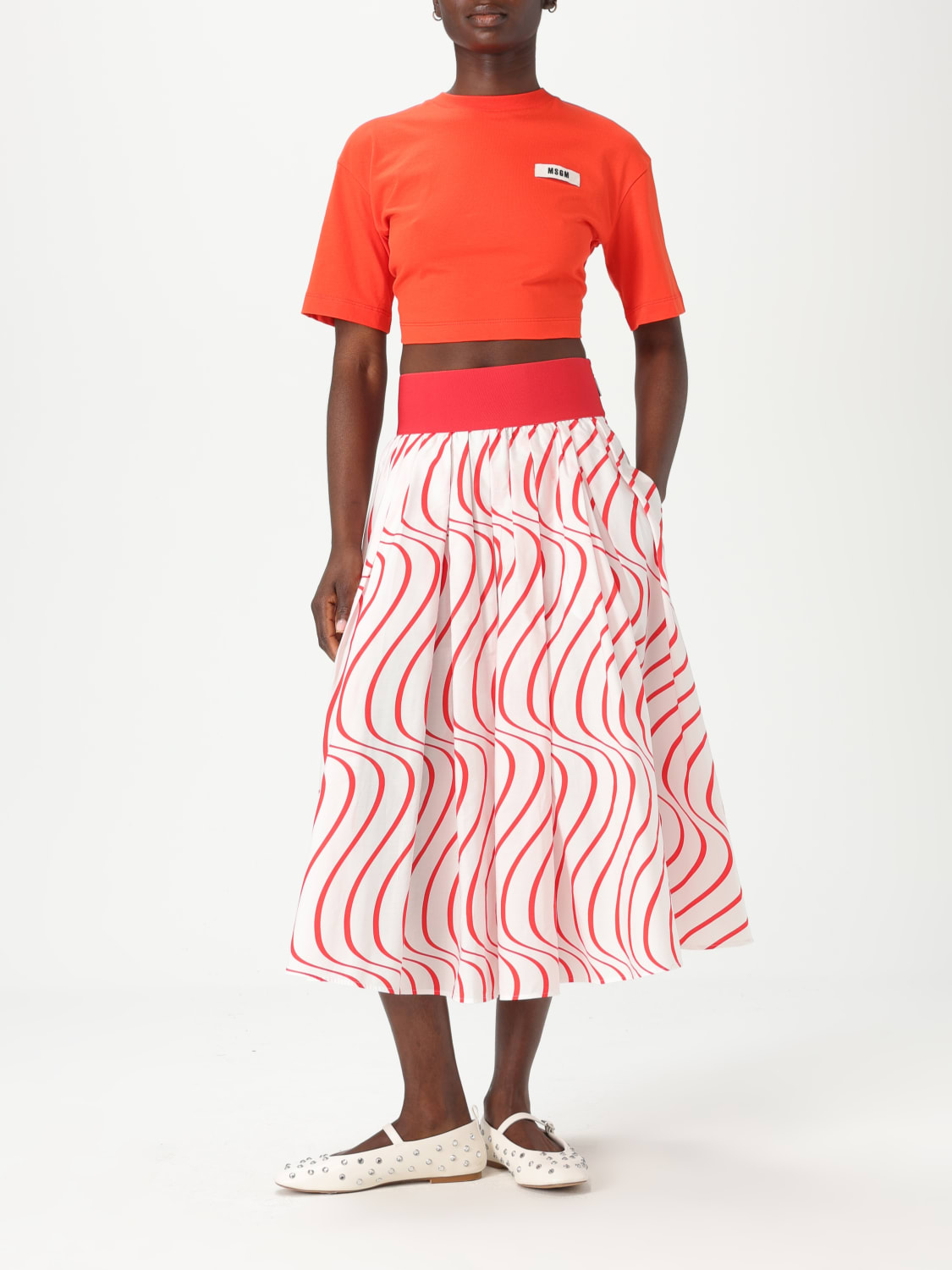 MSGM JUPE: Jupe femme MSGM, Rouge - Img 2