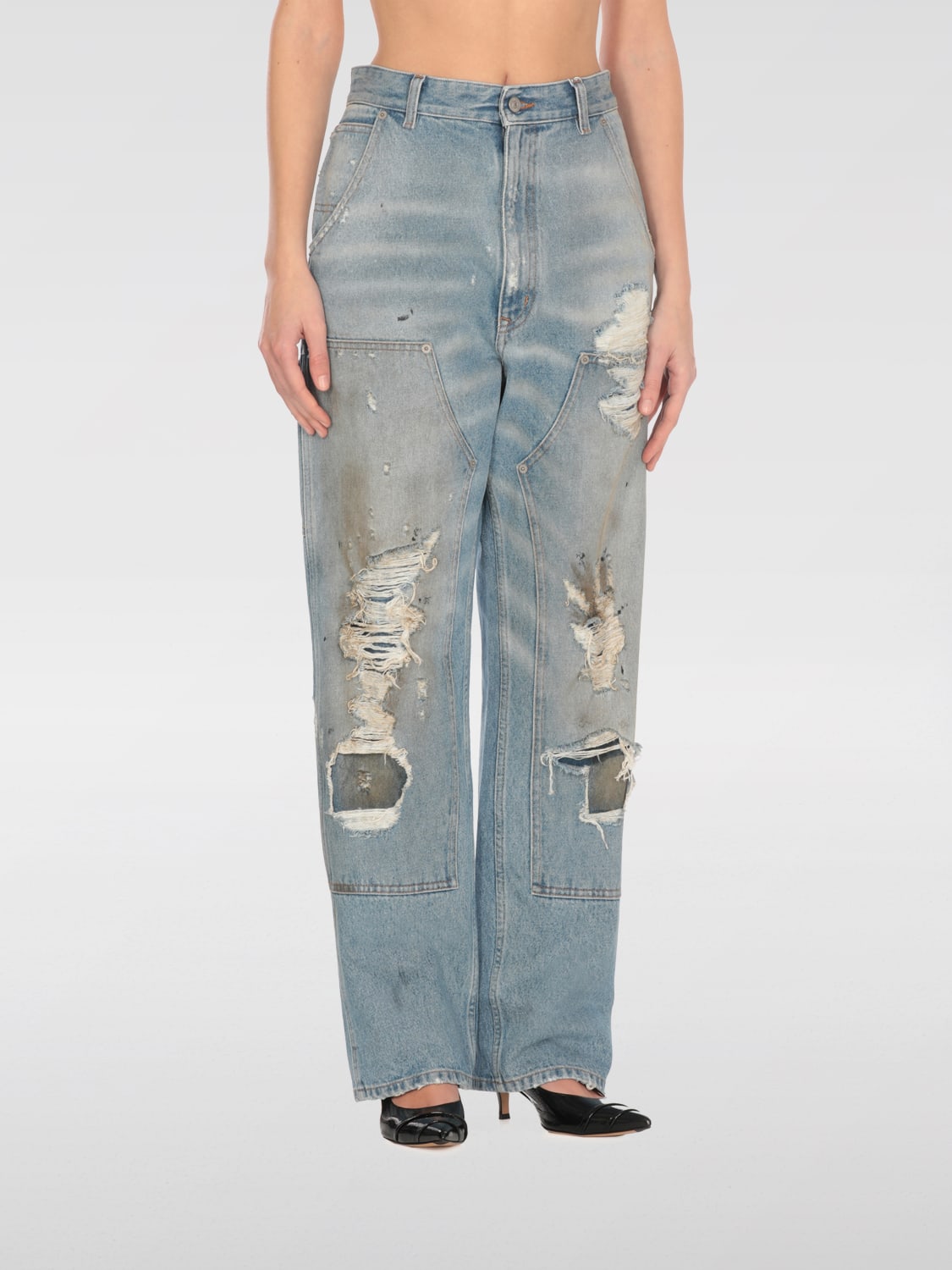 MM6 MAISON MARGIELA: Jeans woman - Gnawed Blue | Mm6 Maison