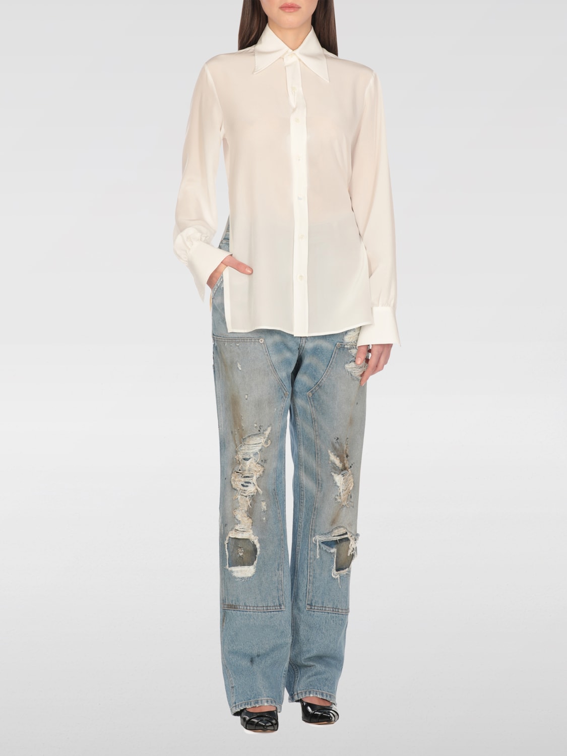 パンツ MM6 MAISON MARGIELA Women Straight Pants S62LB0183M30018 964 17856228_38165295_600.jpg