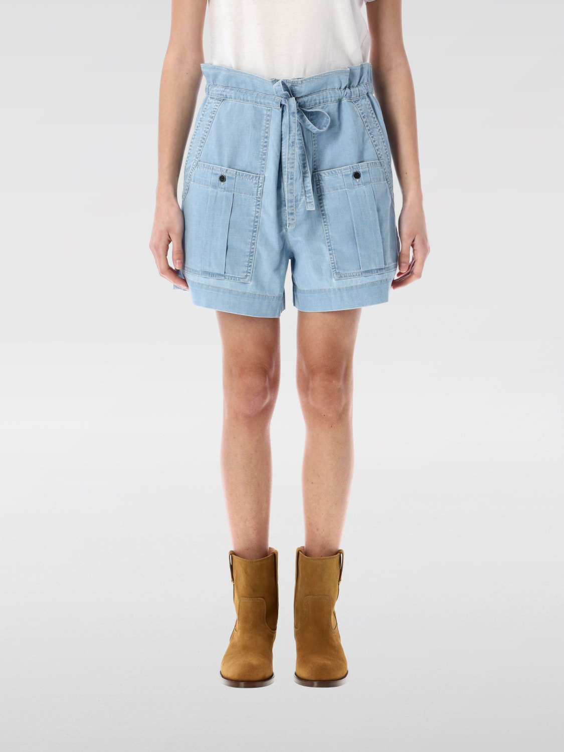 ショートパンツ ISABEL MARANT ETOILE Woman Short Gnawed Blue SH0209FAC1I01E ISABEL MARANT ETOILE: Short woman - Gnawed Blue | Isabel