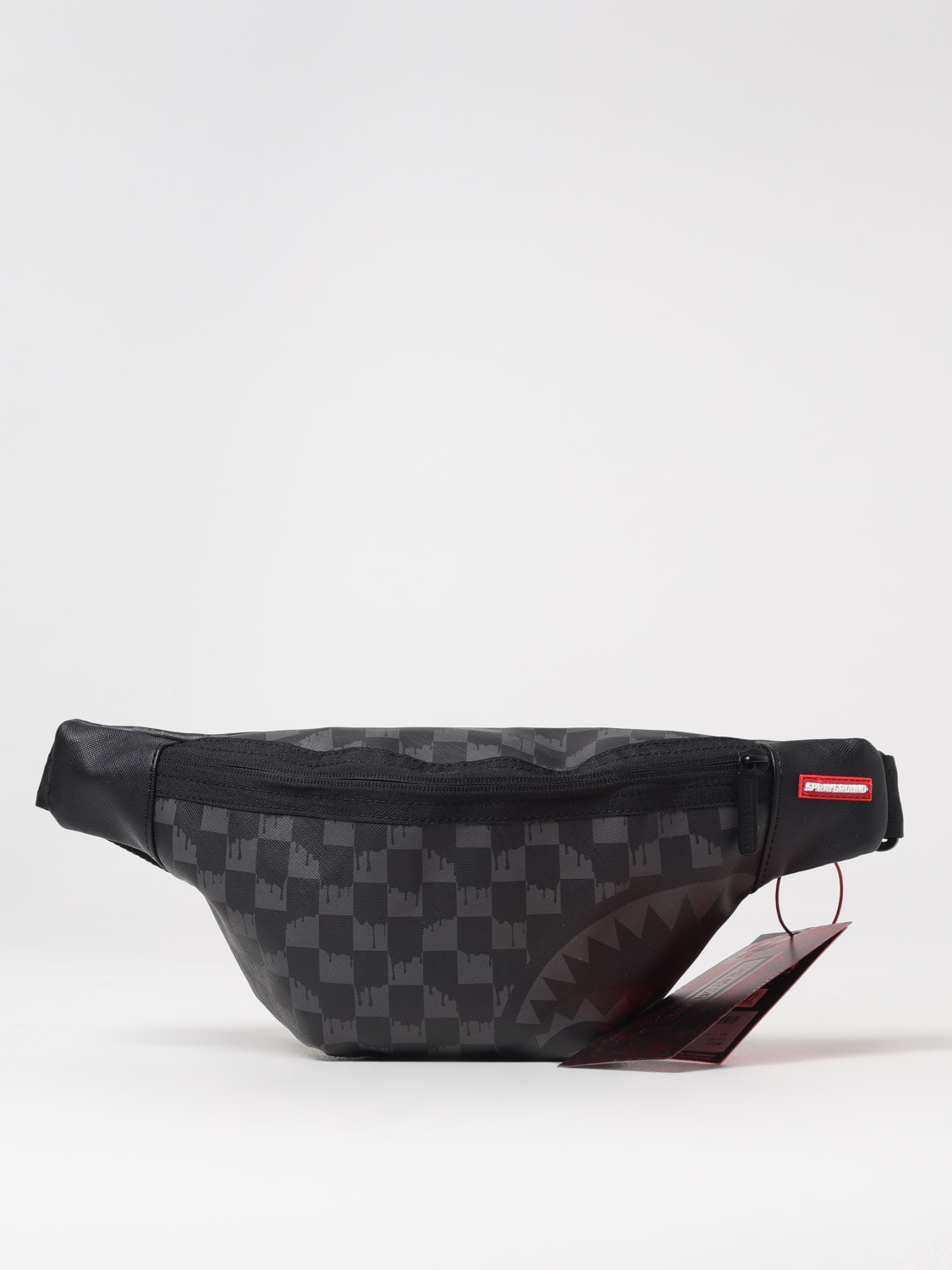 SPRAYGROUND MARSUPIO: Marsupio Hangover Drip Check Sprayground, Grigio - Img 1