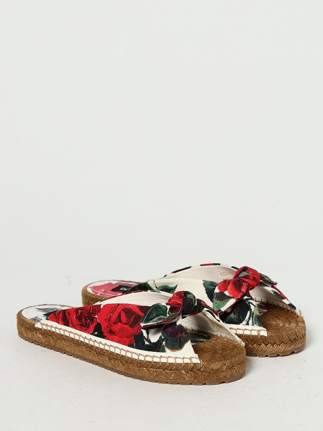 シューズ・サンダルその他 DOLCE & GABBANA Woman Flat sandals White CE0149A6514 HA5KQ Raffia thong sandals with embroidered votive medallions in