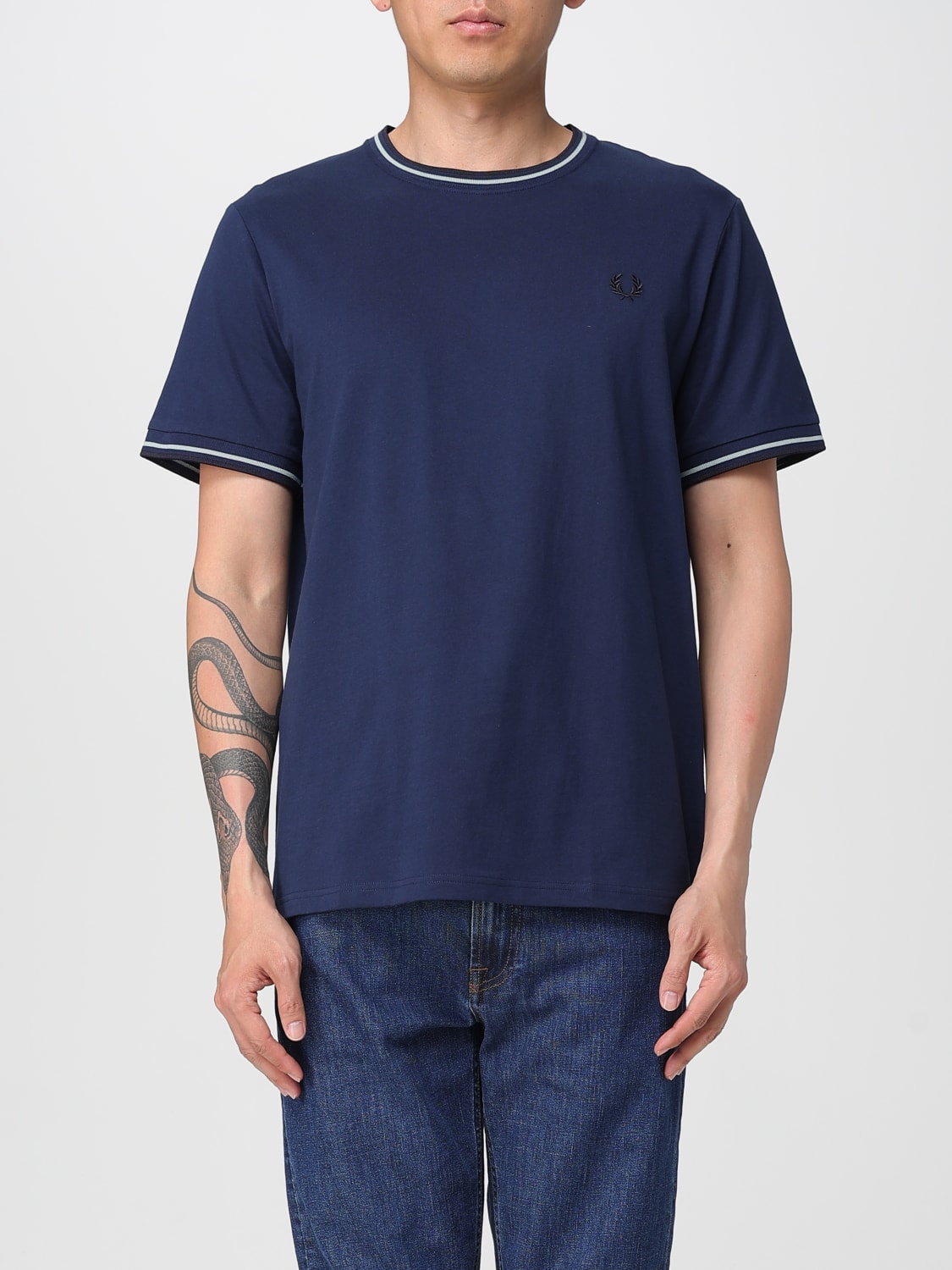FRED PERRY T-SHIRT: T-shirt men Fred Perry, Blue 2 - Img 1