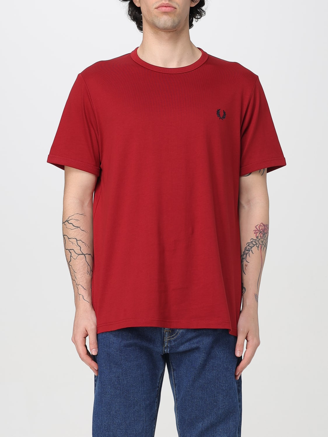 FRED PERRY T-SHIRT: T-shirt men Fred Perry, Red - Img 1