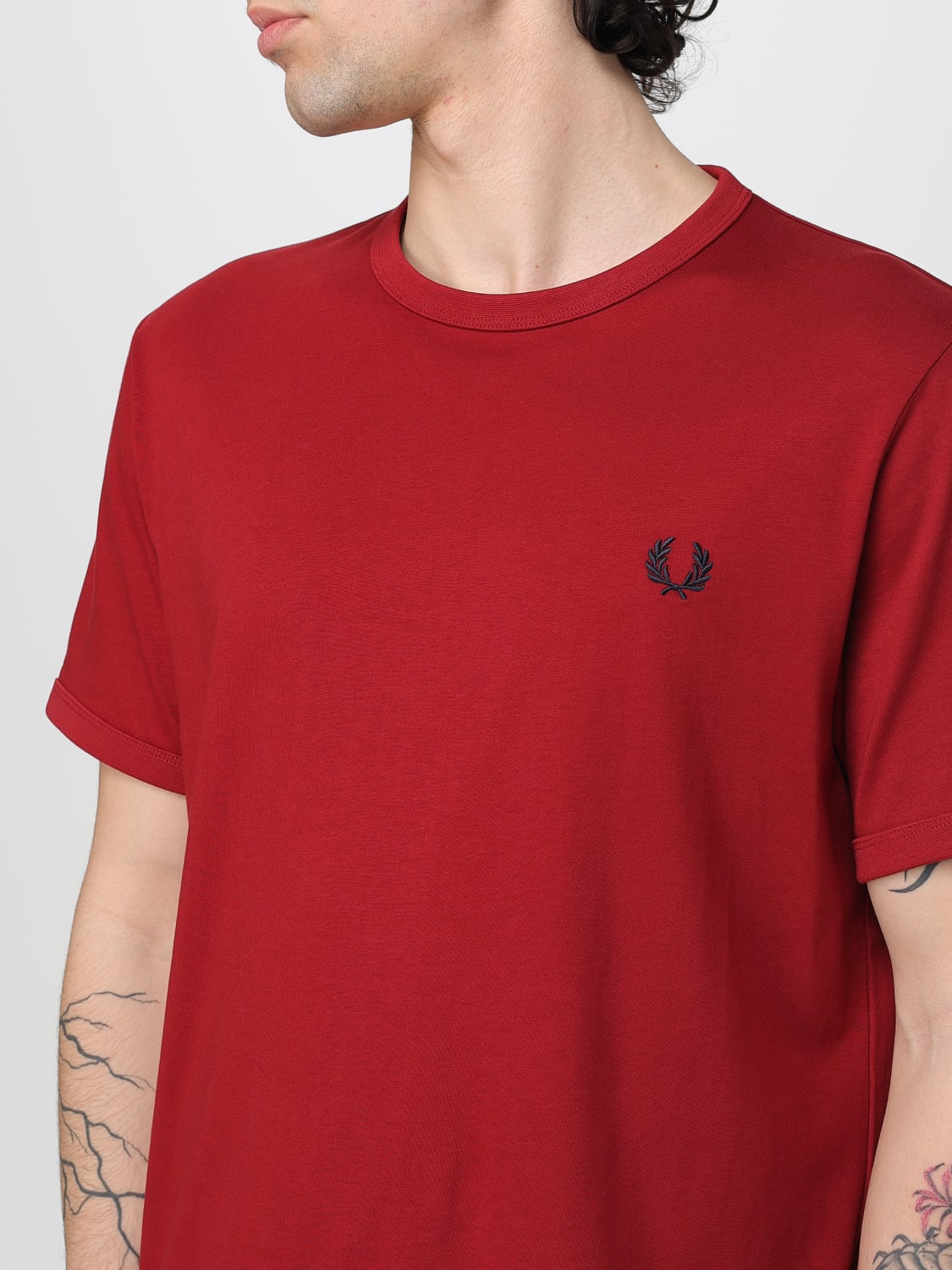 FRED PERRY T-SHIRT: T-shirt men Fred Perry, Red - Img 3
