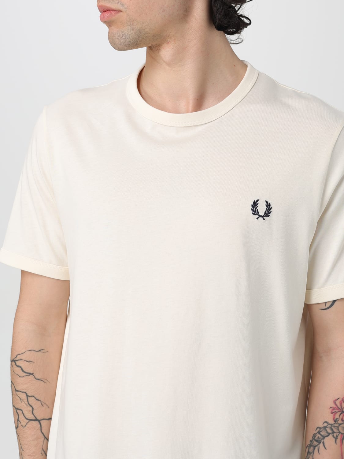 FRED PERRY T-SHIRT: T-shirt men Fred Perry, Beige - Img 3