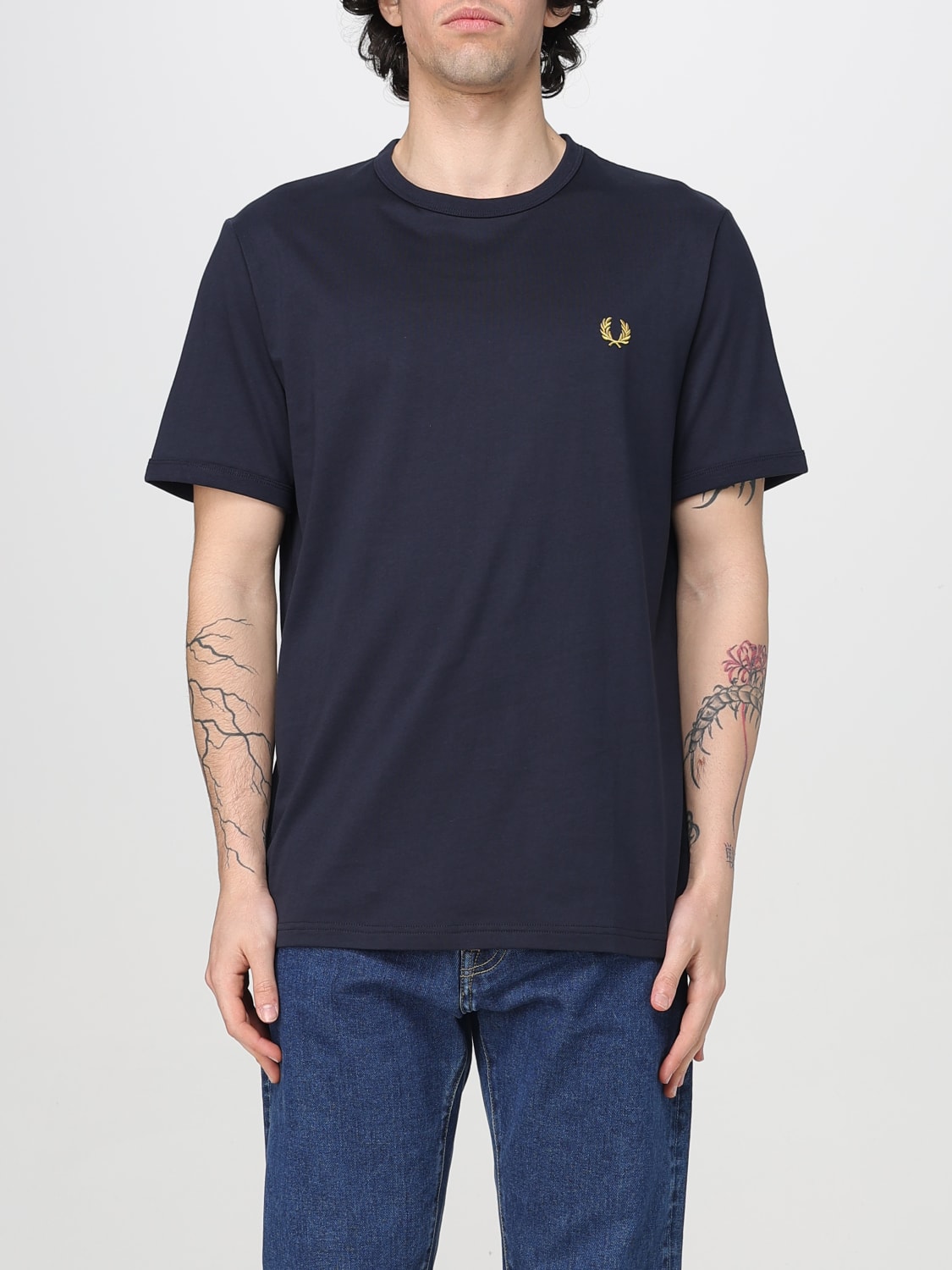 FRED PERRY 티셔츠: 티셔츠 남성 Fred Perry, 허니 - Img 1