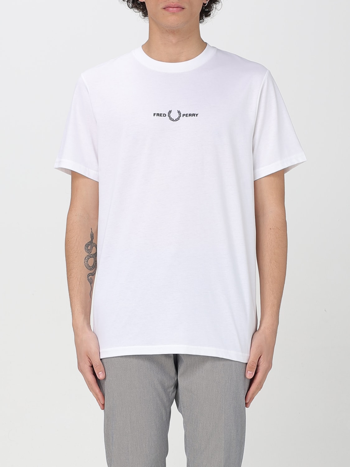 FRED PERRY T-SHIRT: T-shirt men Fred Perry, White - Img 1