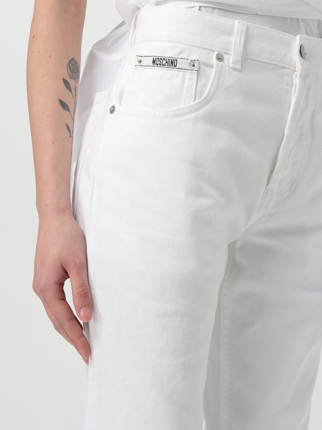 デニム・ジーパン MOSCHINO COUTURE Woman Jeans White 03230527 0001 MOSCHINO COUTURE: women's jeans - White | Moschino Couture