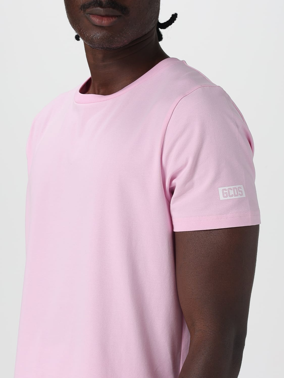 GCDS T-SHIRT: T-shirt basic in cotone GCDS, Rosa - Img 3