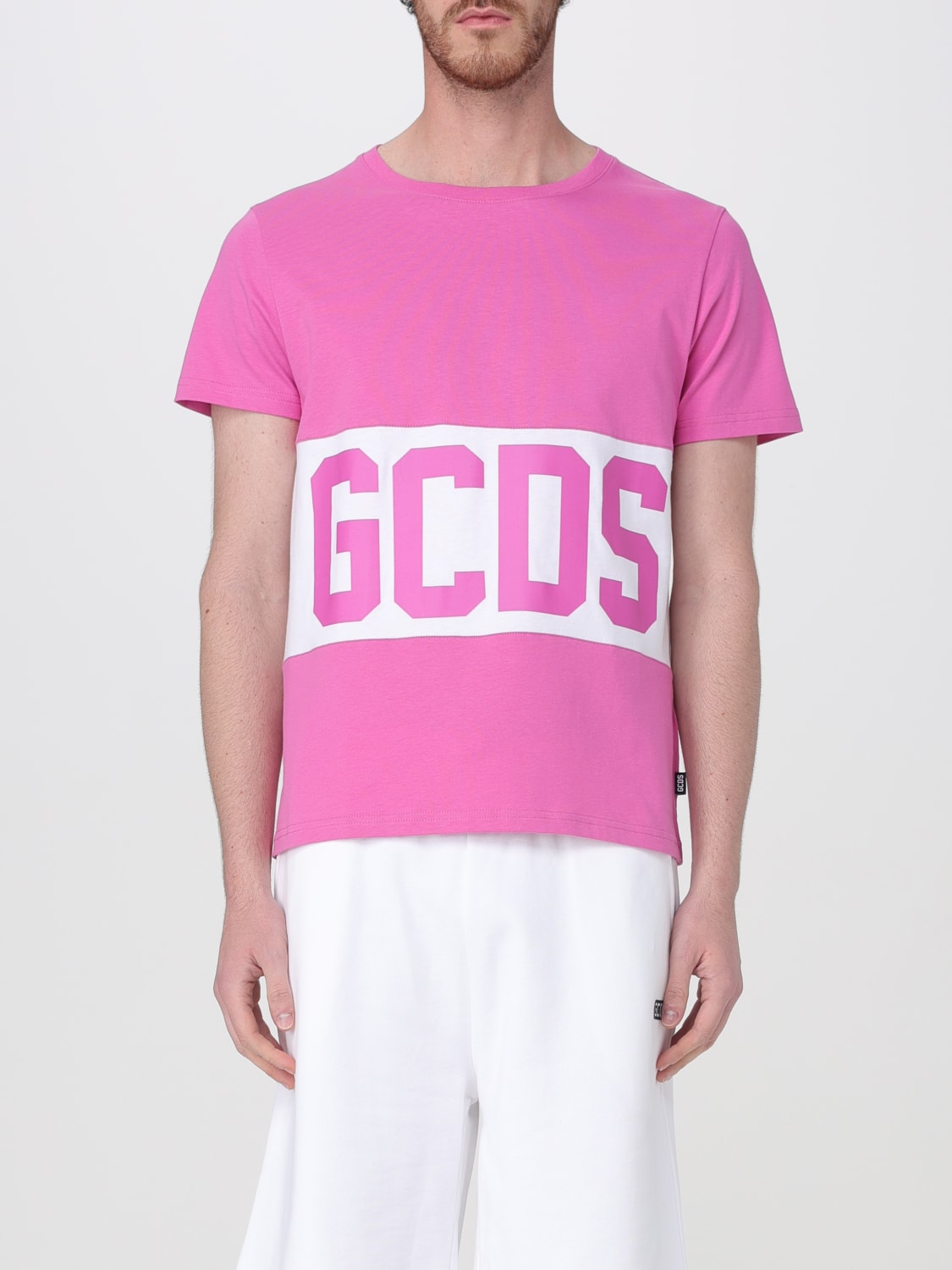 Tシャツ・カットソー GCDS Men T-shirt Fuchsia B1XM2314JA3 59 GCDS: T-shirt men - Fuchsia | GCDS t-shirt B1XM2314JA3