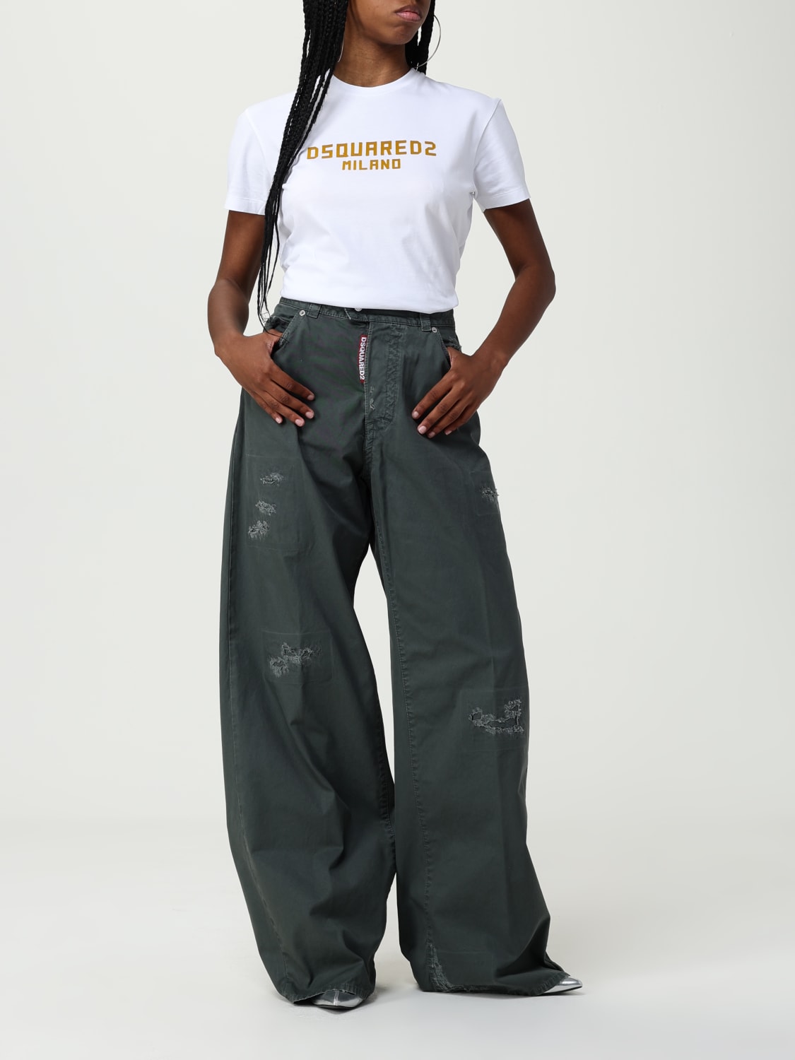 DSQUARED2 JEANS: Pantalon femme Dsquared2, Gris - Img 2