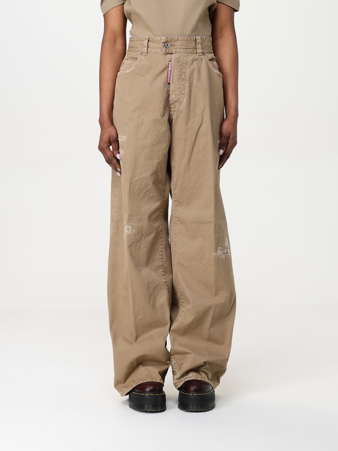 DSQUARED2 JEANS: Pants woman Dsquared2, Beige - Img 1