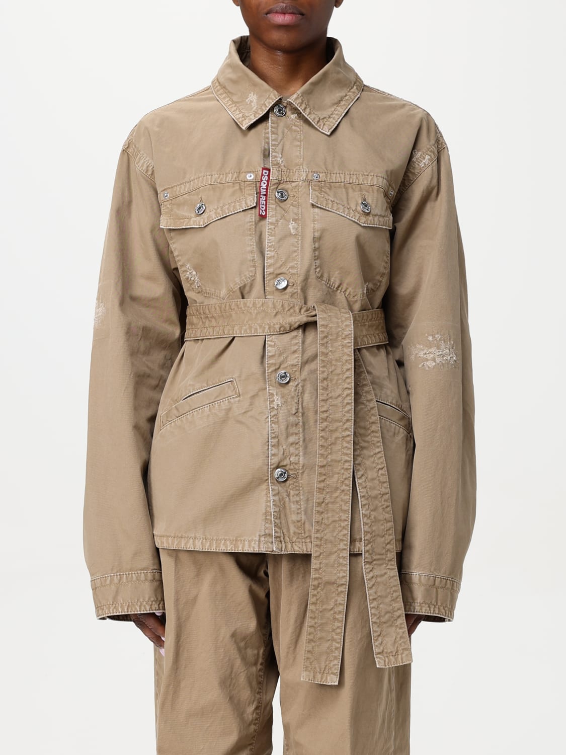コート DSQUARED2 Woman Coat Beige S75DL0908S78205 114 DSQUARED2: women's jacket - Beige | Dsquared2 jacket