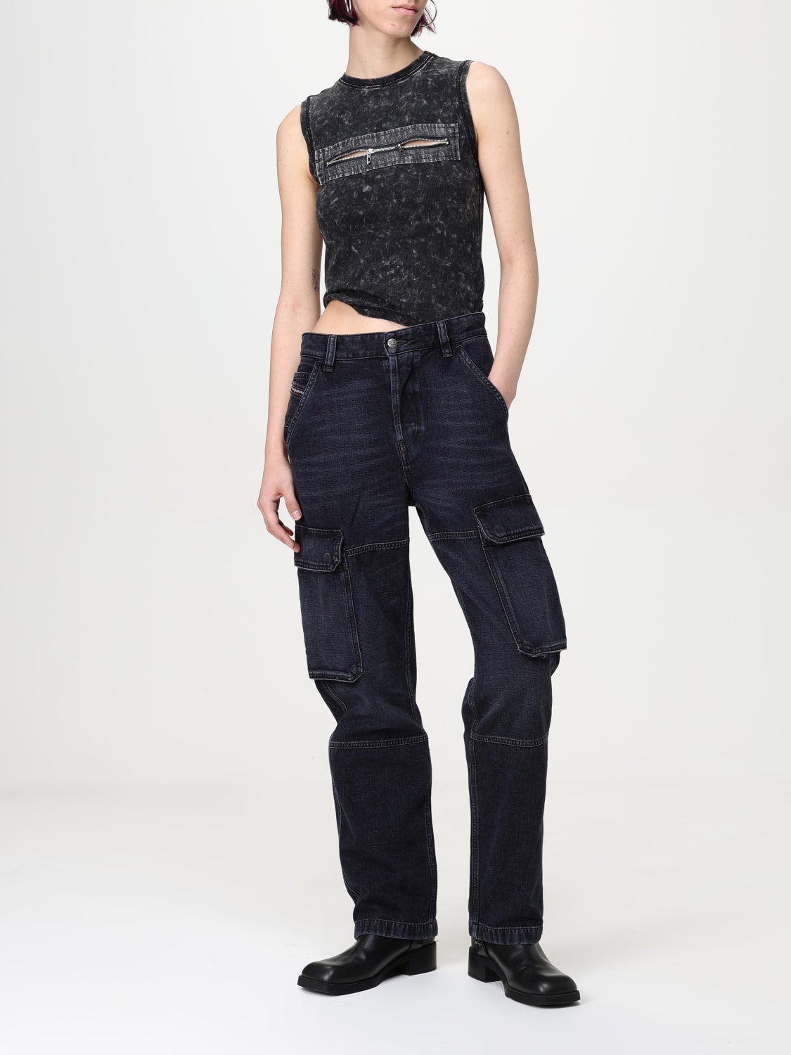 DIESEL: Jeans woman - Black | Diesel jeans A16356007Z9