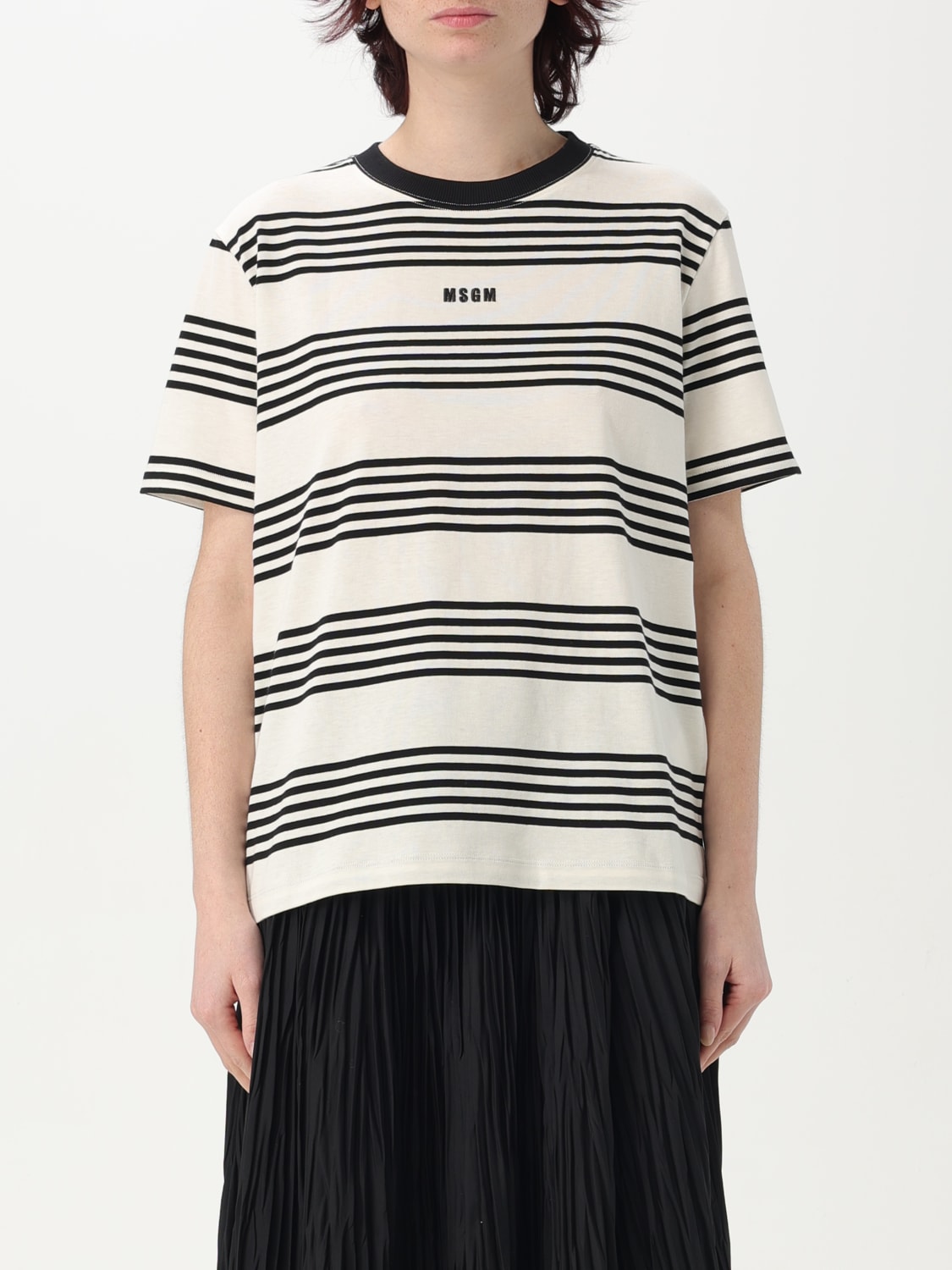 Tシャツ・カットソー MSGM Woman T-Shirt White 3841MDM84C257140 01 3841MDM130_257097_01_01_4ff935