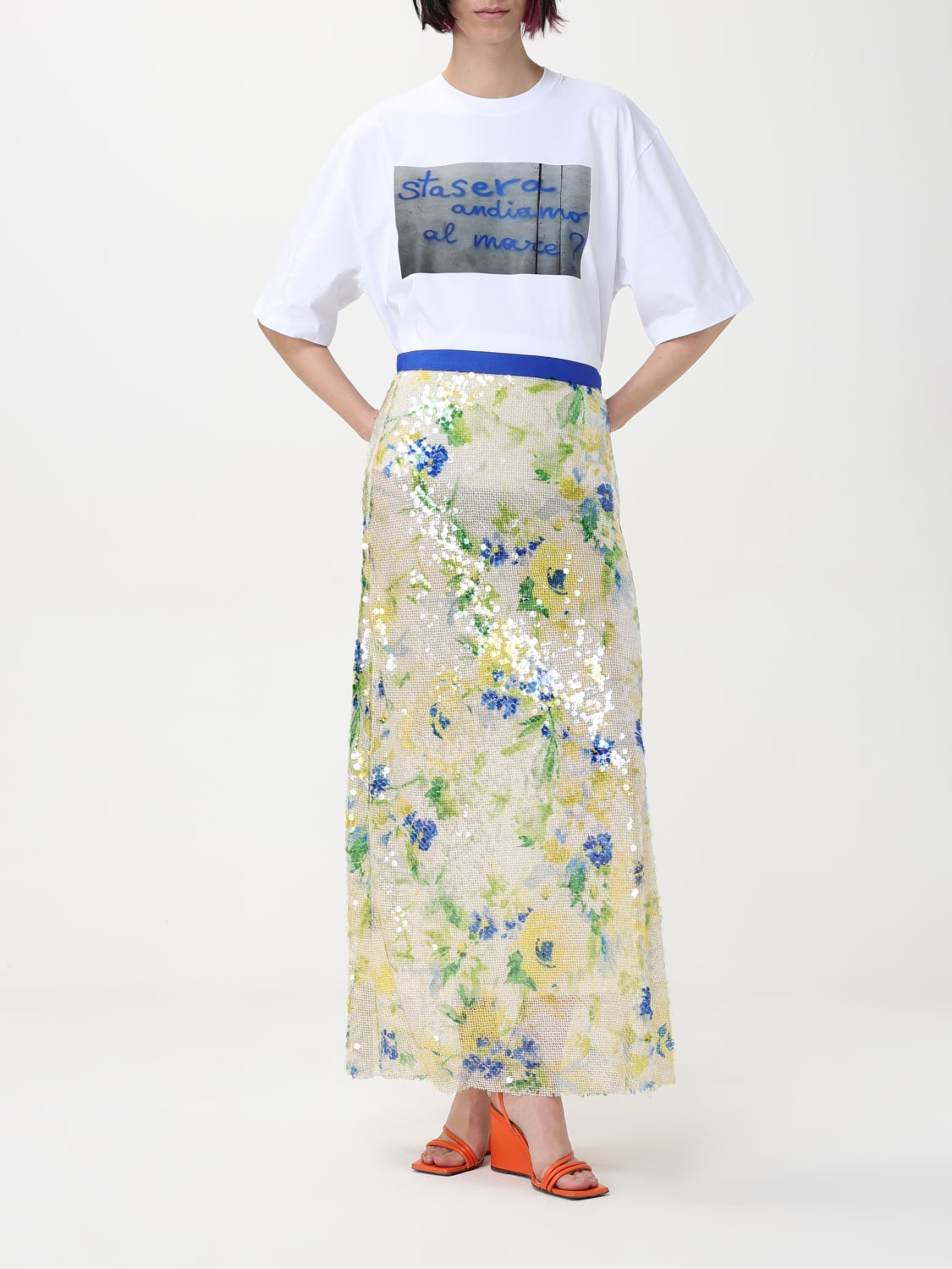MSGM: Skirt woman - Yellow | MSGM skirt 3842MDD25257351