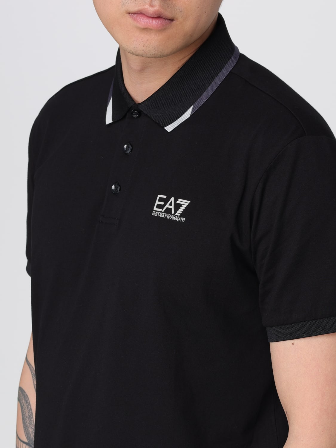 EA7 POLO SHIRT: Polo shirt men Ea7, Black - Img 3