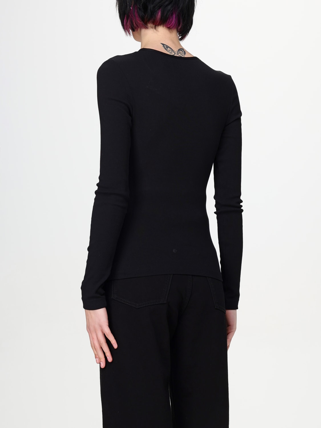 FERRAGAMO T-SHIRT: T-shirt in cotone con scollatura a onde Ferragamo, Bianco - Img 2