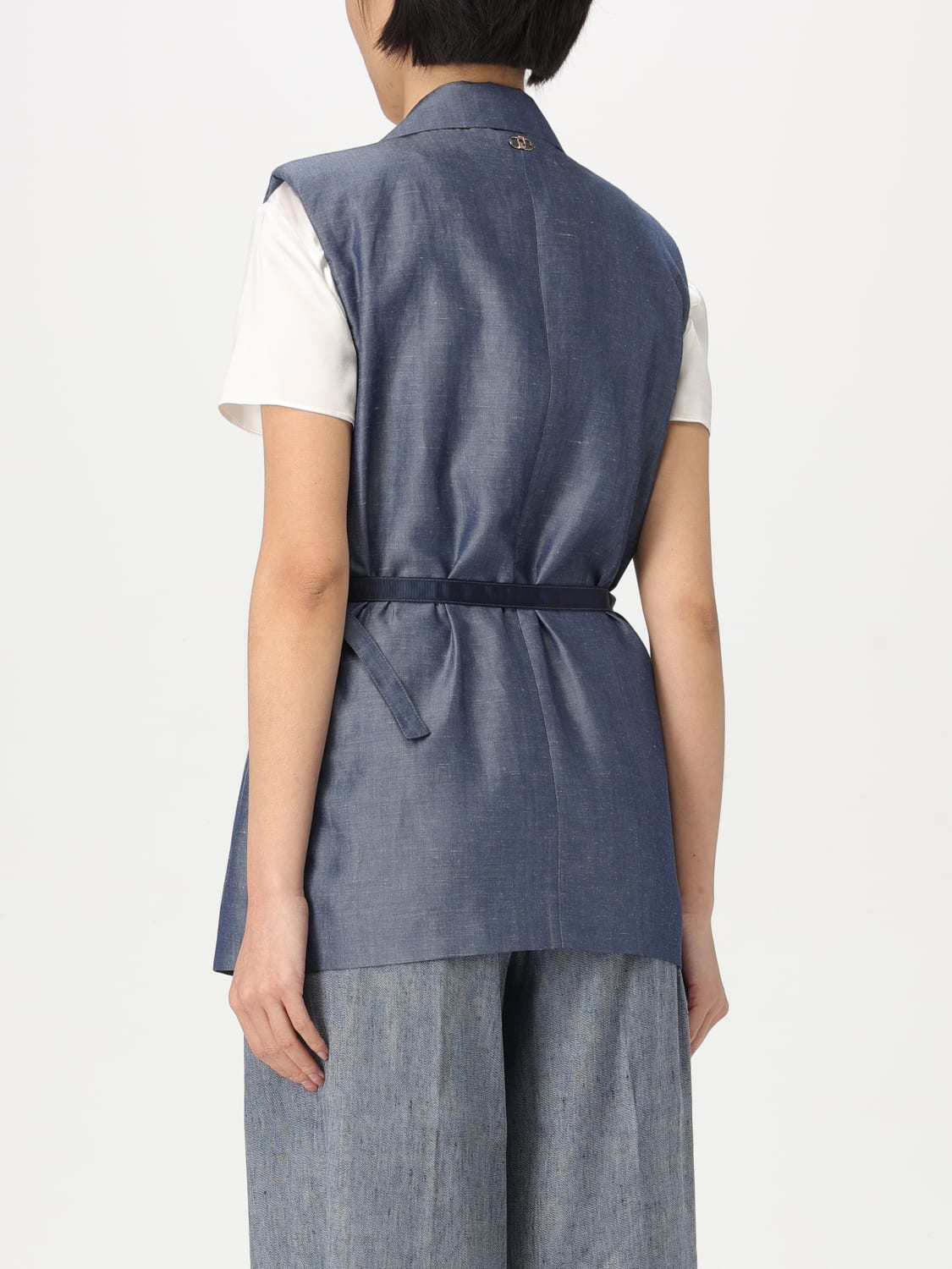 アウターその他 LIU JO Woman Waistcoat Denim WA5133T4818 09481 LIU JO: women's vest - Denim | Liu Jo waistcoat WA5133T4818