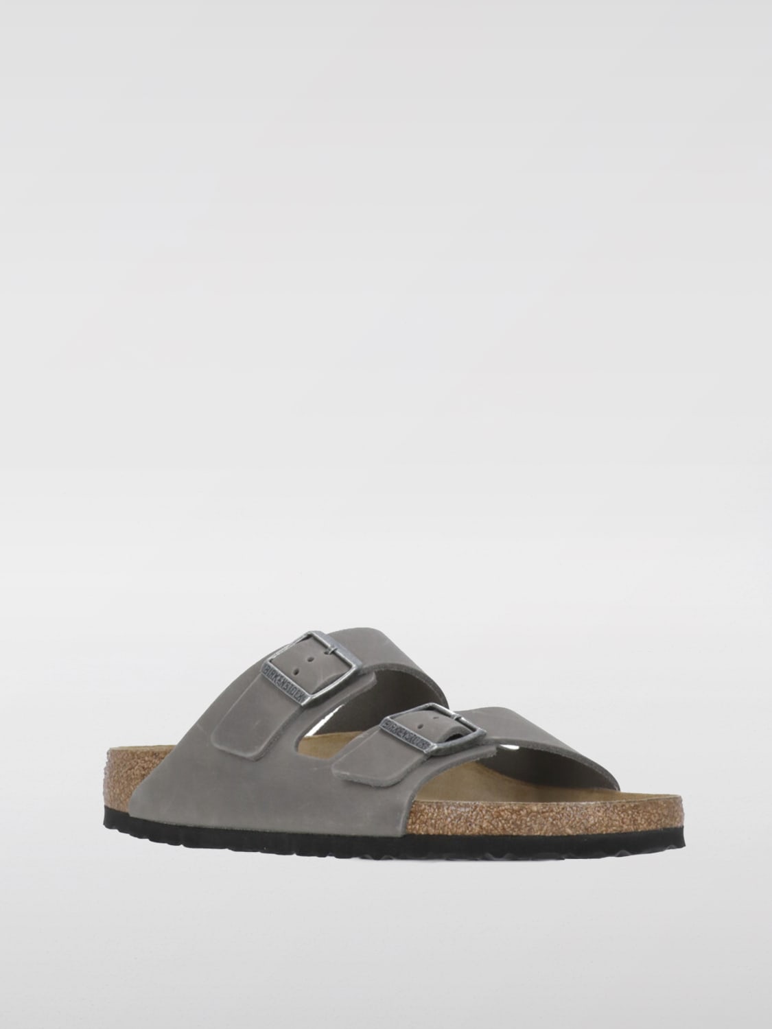 サンダル BIRKENSTOCK Men Sandals Grey 1029156 Birkenstock Lugano | Men Size 11 | Gray Leather | Buckle