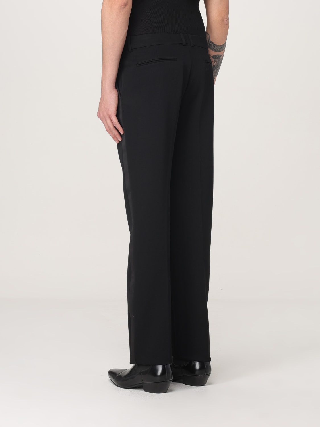 パンツ SAINT LAURENT Black Canvas Pant SAINT LAURENT Straight-Leg Cotton-Canvas Trousers for Men