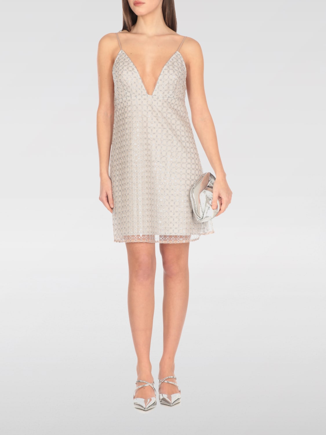 ROTATE DRESS: Dress woman Rotate, Beige - Img 2