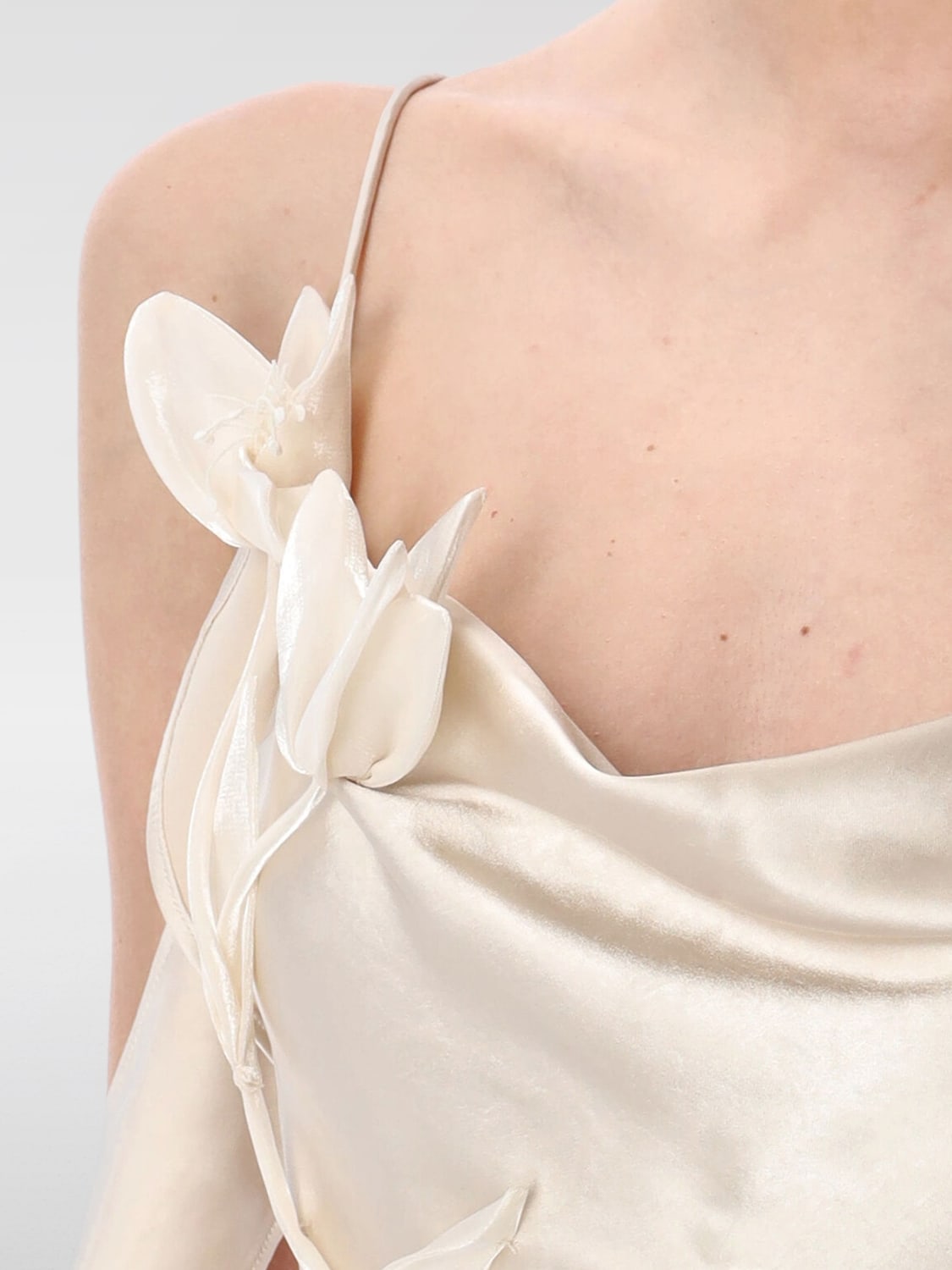 ワンピース SELF-PORTRAIT Woman Dress Beige SS25254SCH CHAMPAGNE Champagne Rhinestone Cut Out Maxi Dress – self-portrait-US