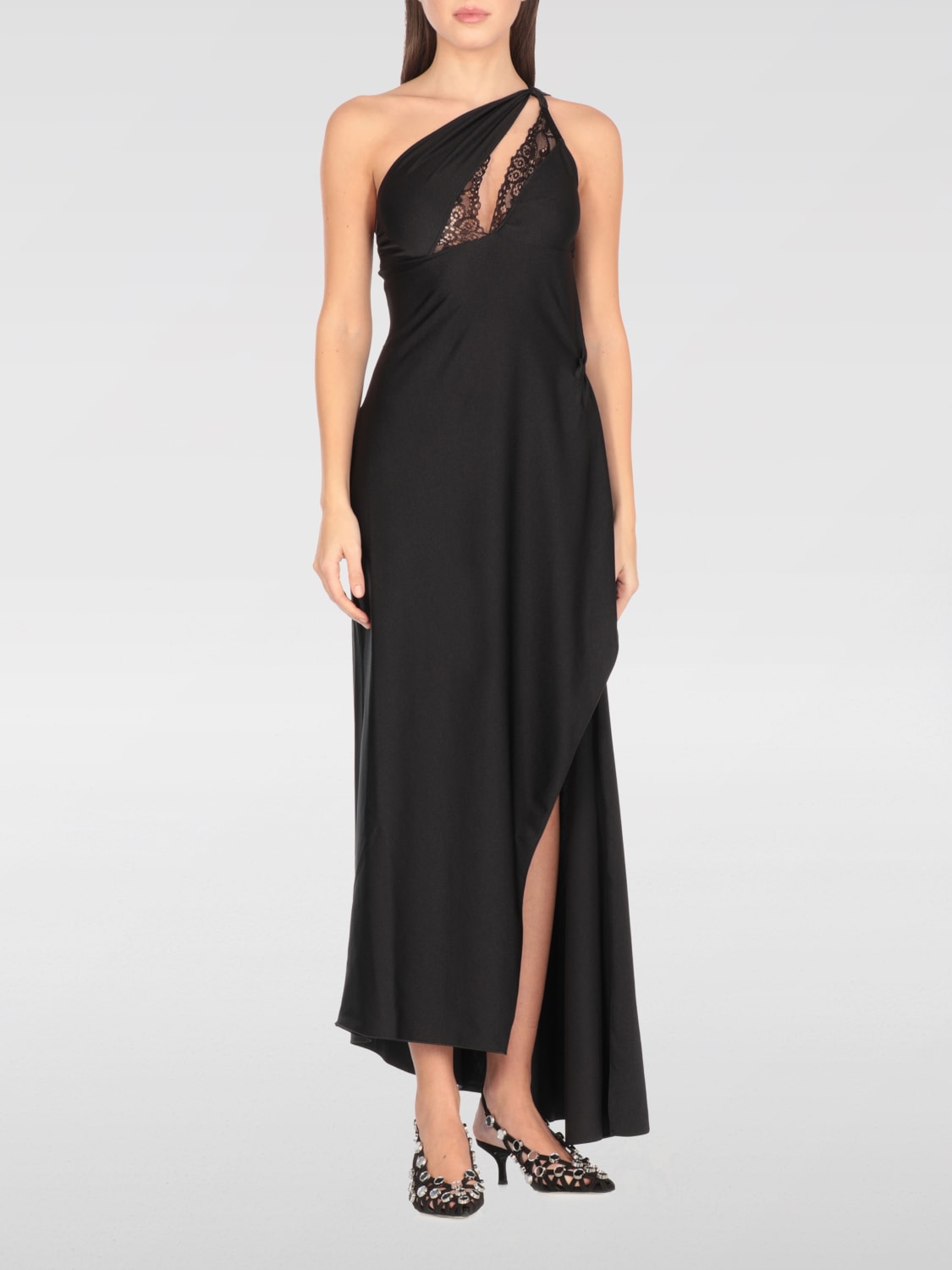 ワンピース COPERNI Woman Dress Black COPR135545 BLK Asymmetric Long Dress – Coperni
