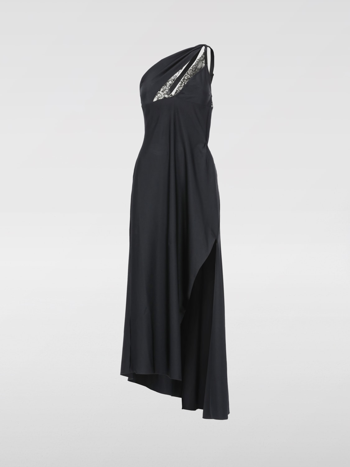 ワンピース COPERNI Woman Dress Black COPR135545 BLK Striped Sheer Polo Dress – Coperni