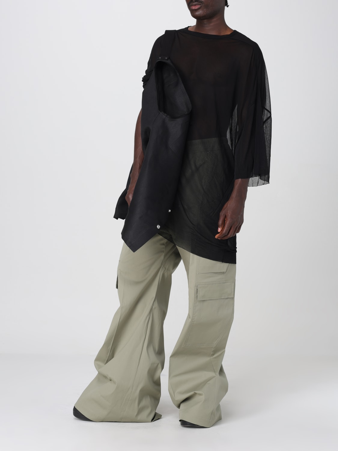 RICK OWENS T-SHIRT: T-shirt oversize in viscosa Rick Owens, Nero - Img 2