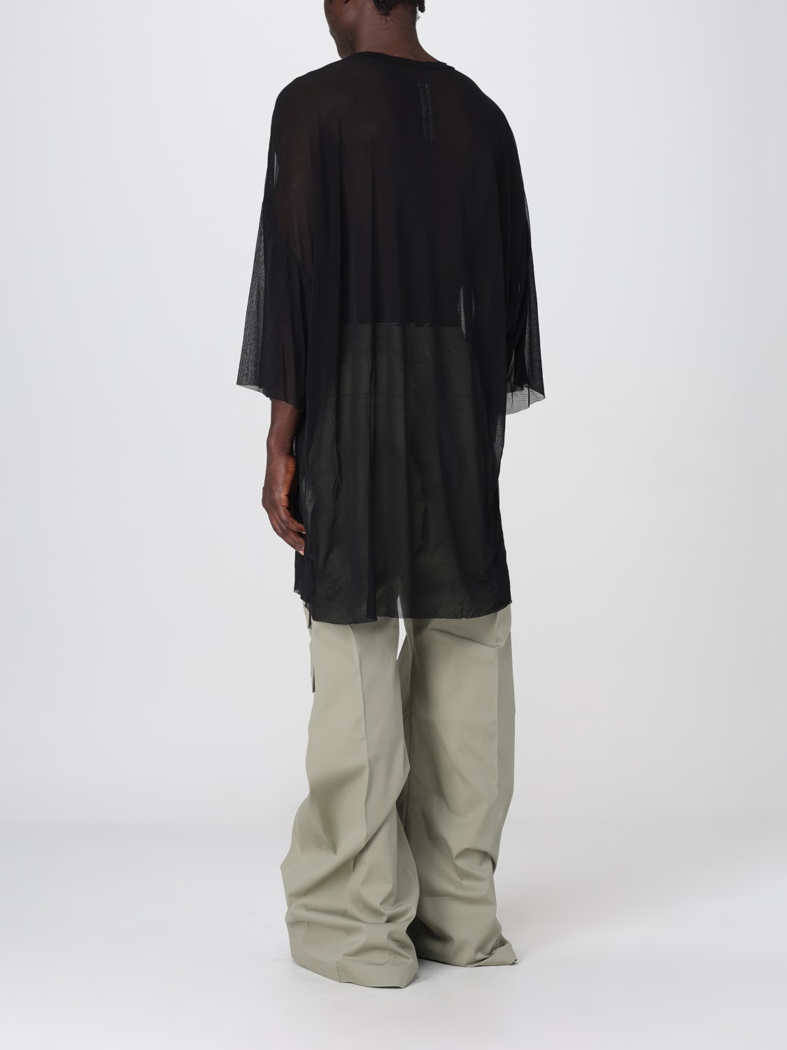 RICK OWENS T-SHIRT: T-shirt oversize in viscosa Rick Owens, Nero - Img 3