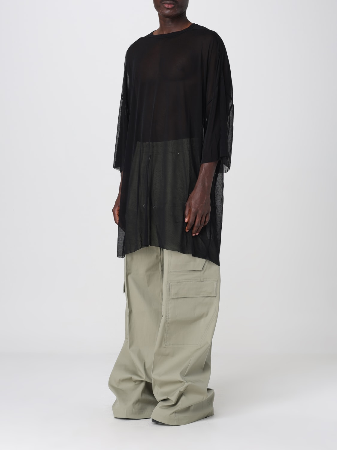 RICK OWENS T-SHIRT: T-shirt oversize in viscosa Rick Owens, Nero - Img 4