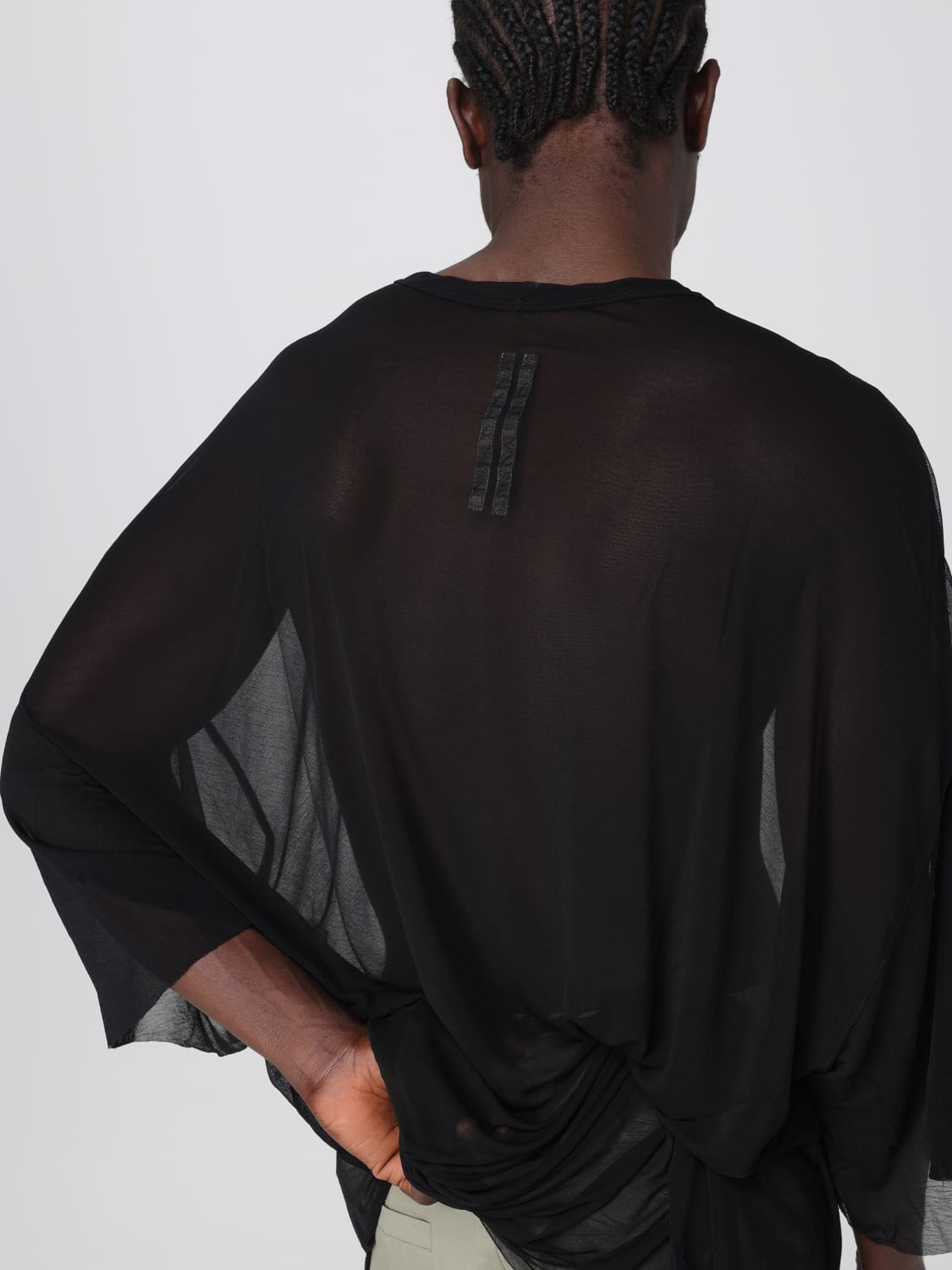 RICK OWENS T-SHIRT: T-shirt oversize in viscosa Rick Owens, Nero - Img 5