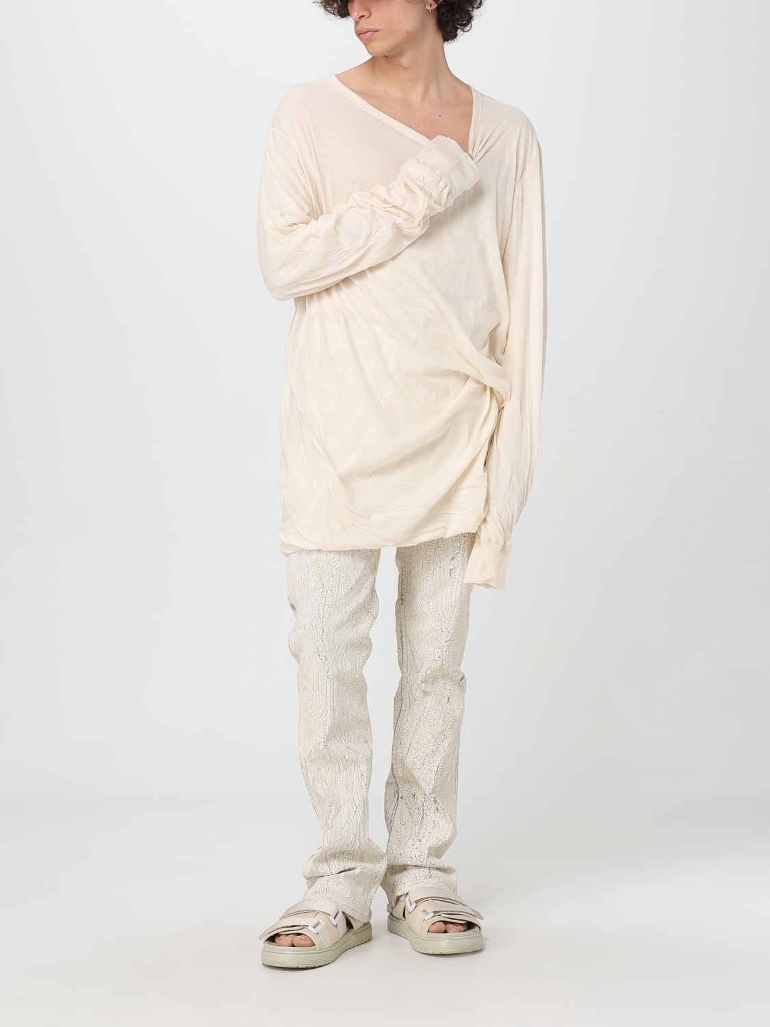 Tシャツ・カットソー RICK OWENS Men T-shirt White RU01E5258UC 21 RICK OWENS: T-shirt men - White | Rick Owens t-shirt