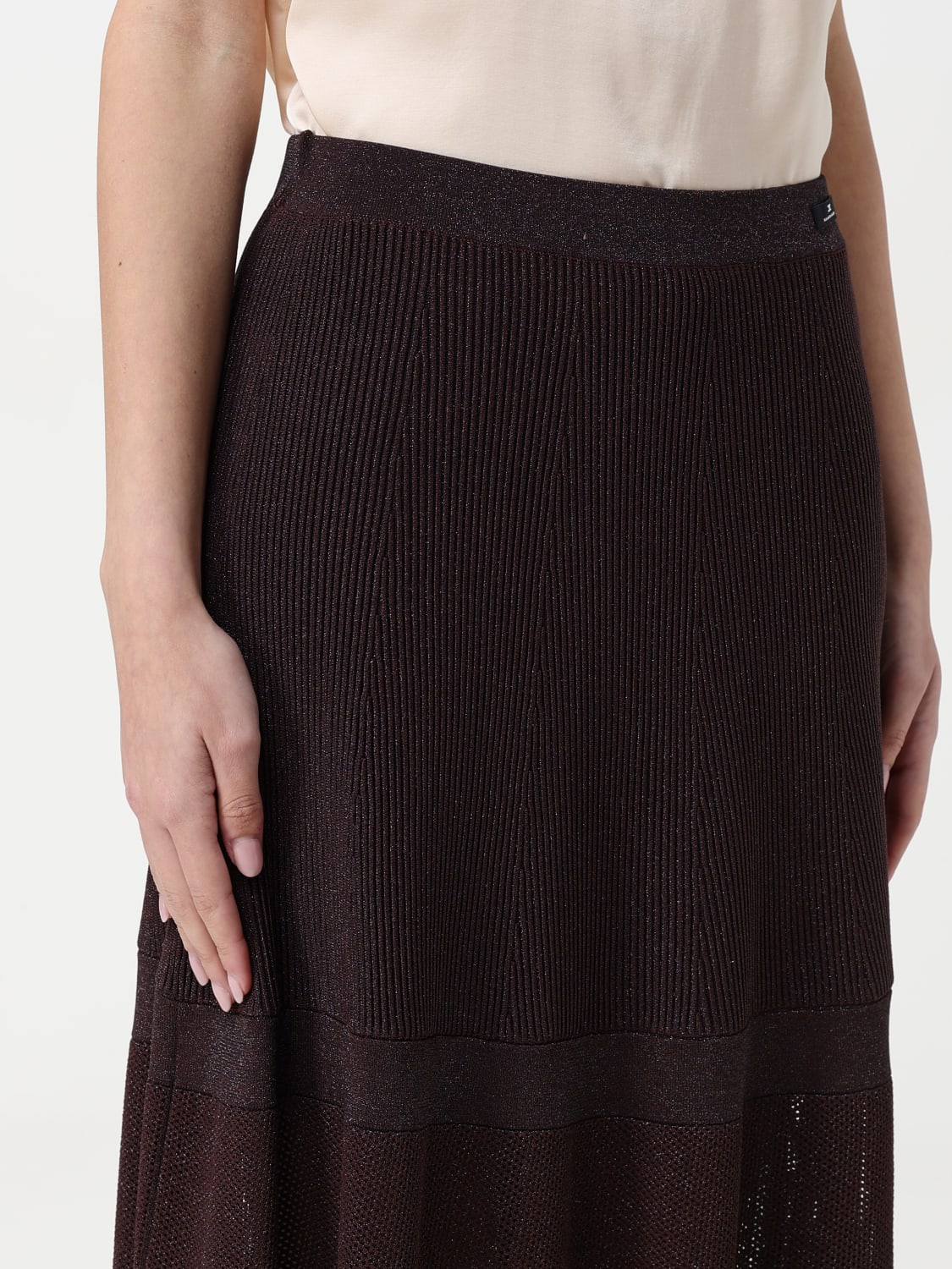 スカート ELISABETTA FRANCHI Woman Skirt Brown GK13B 644 ELISABETTA FRANCHI: Skirt woman - Brown | Elisabetta Franchi