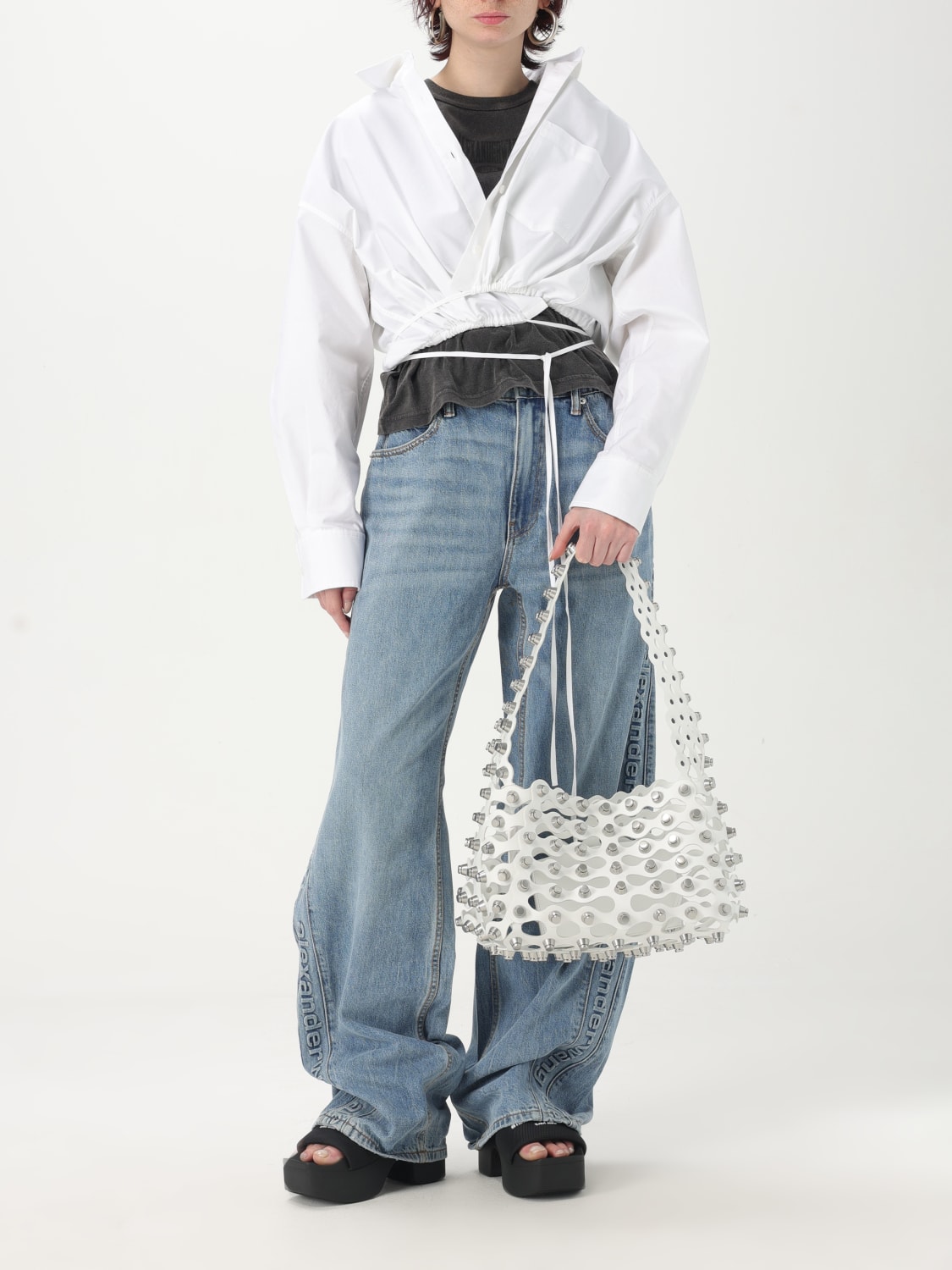 ALEXANDER WANG SAC PORTÉ ÉPAULE: Sac bandoulière femme Alexander Wang, Blanc - Img 2