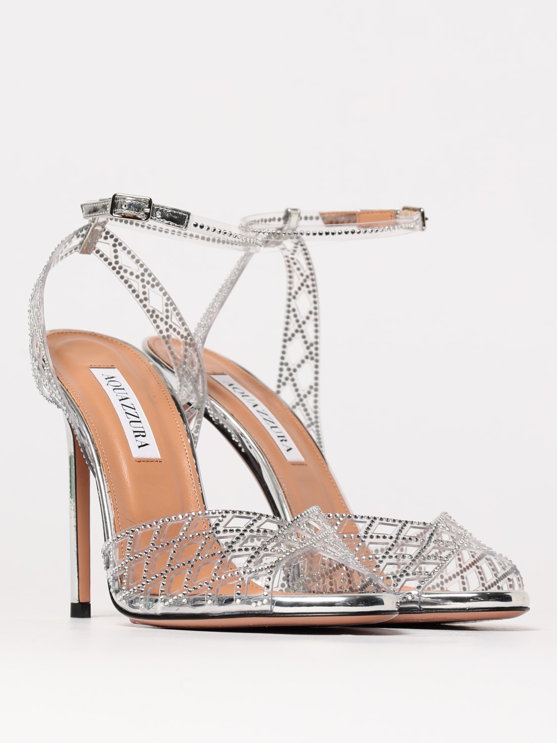 シューズ・サンダルその他 AQUAZZURA Woman Heeled sandals Silver LMEHIGS0PSY CCC Lumiere Sandal 105 SILVER Aquazzura@ Official