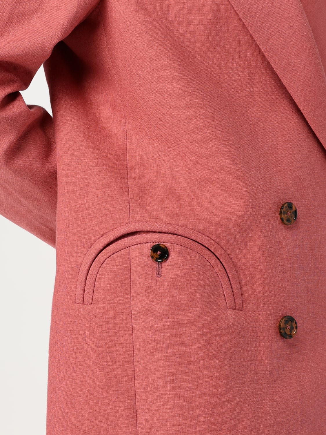 BLAZÉ MILANO BLAZER: Blazer a doppiopetto in lino BlazÉ Milano, Rosa - Img 4