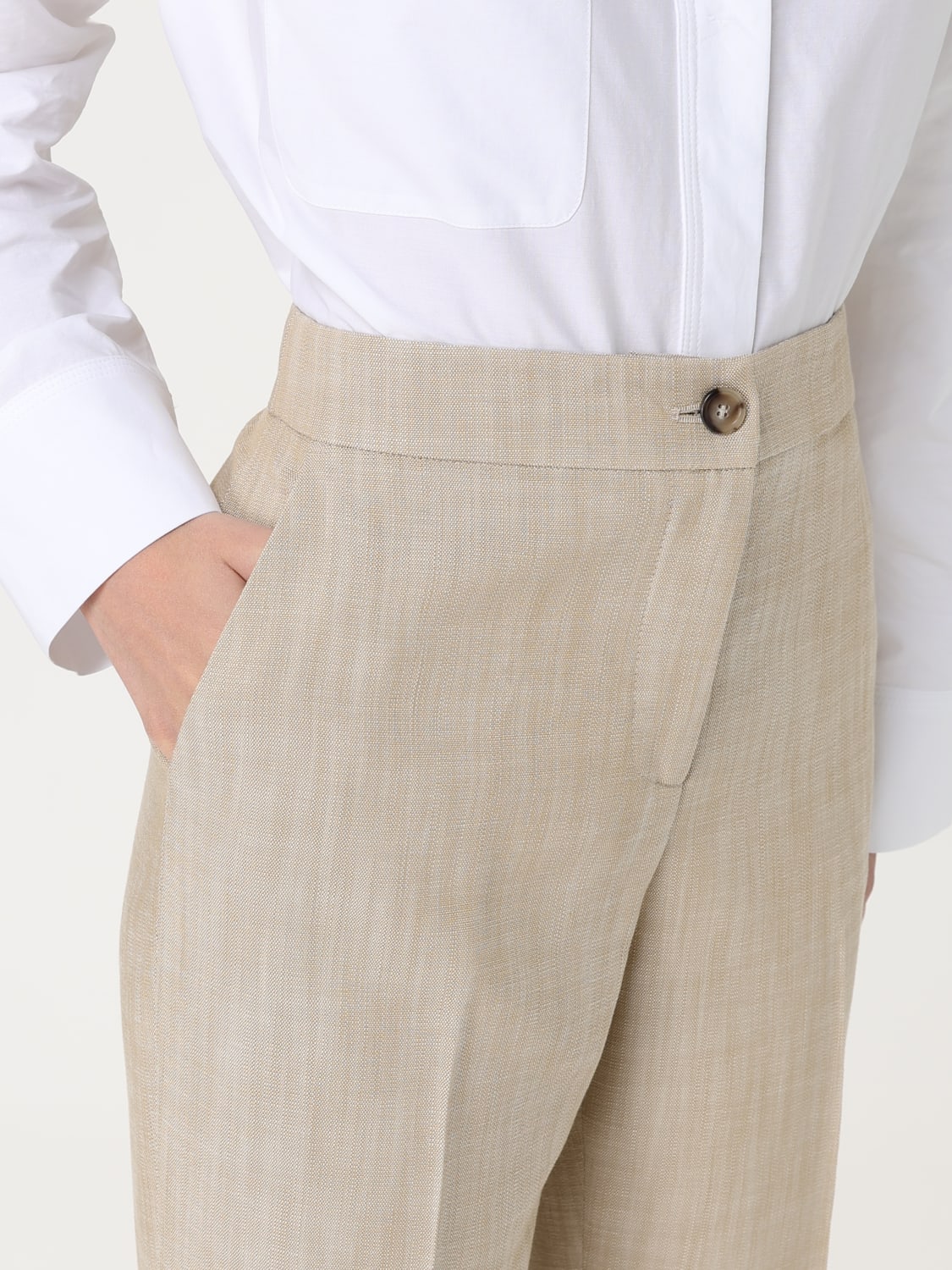 パンツ PINKO Woman Pants Beige 102205A1OA Q25 Pinko - Robotech cotton trousers Beige - The Corner