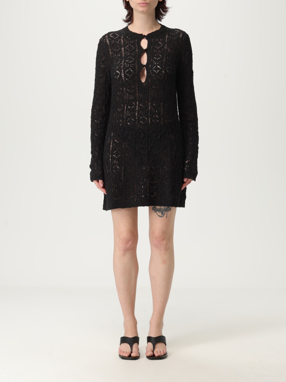 ワンピース Loulou Studio DRESS (EVAN BLACK) Loulou De Saison Evan Lace Stitch Dress | Neiman Marcus
