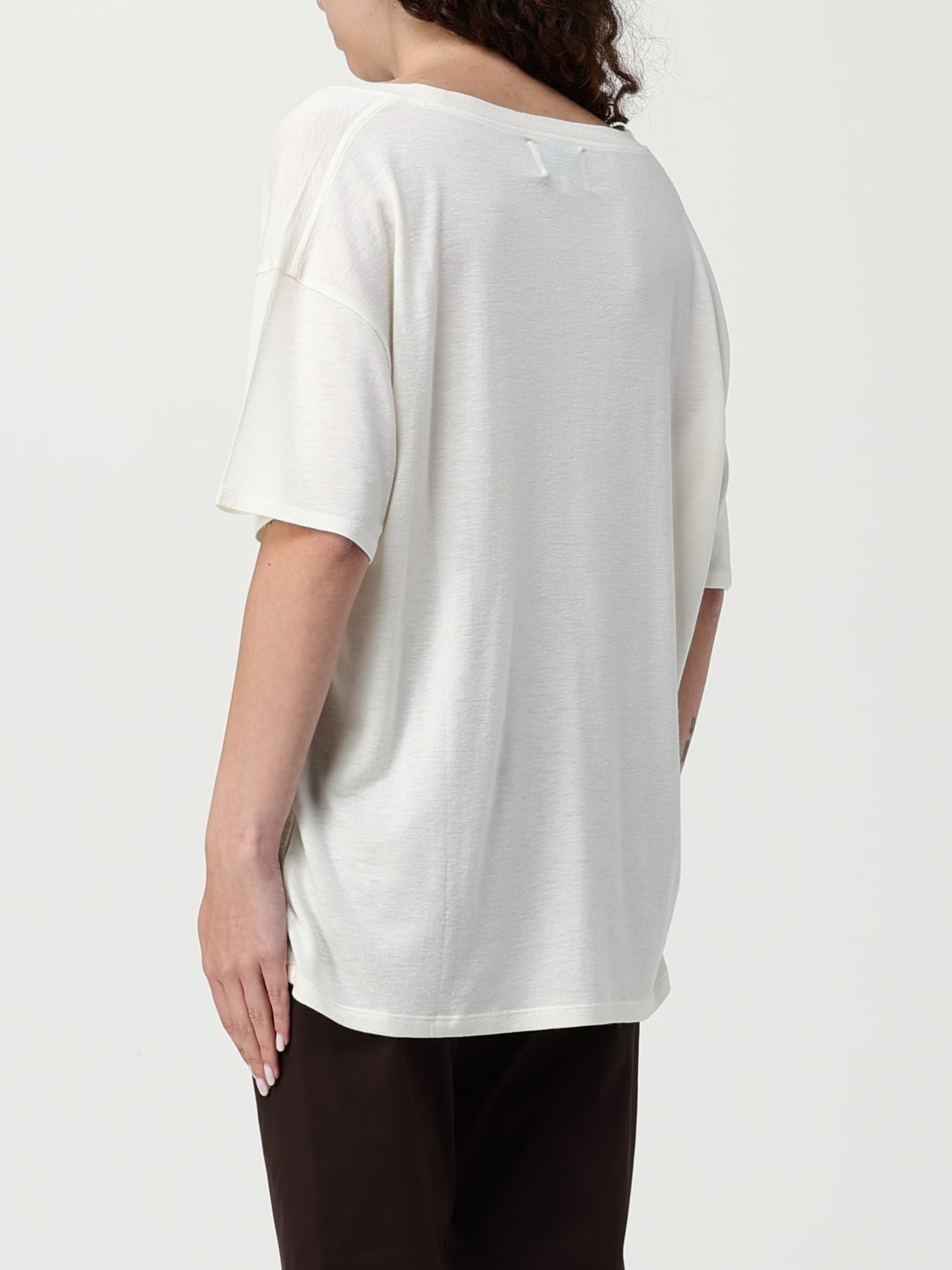 LOU LOU STUDIO T-SHIRTS: T-shirt Ezra Lou Lou Studio in viscosa e lana, Avorio - Img 2