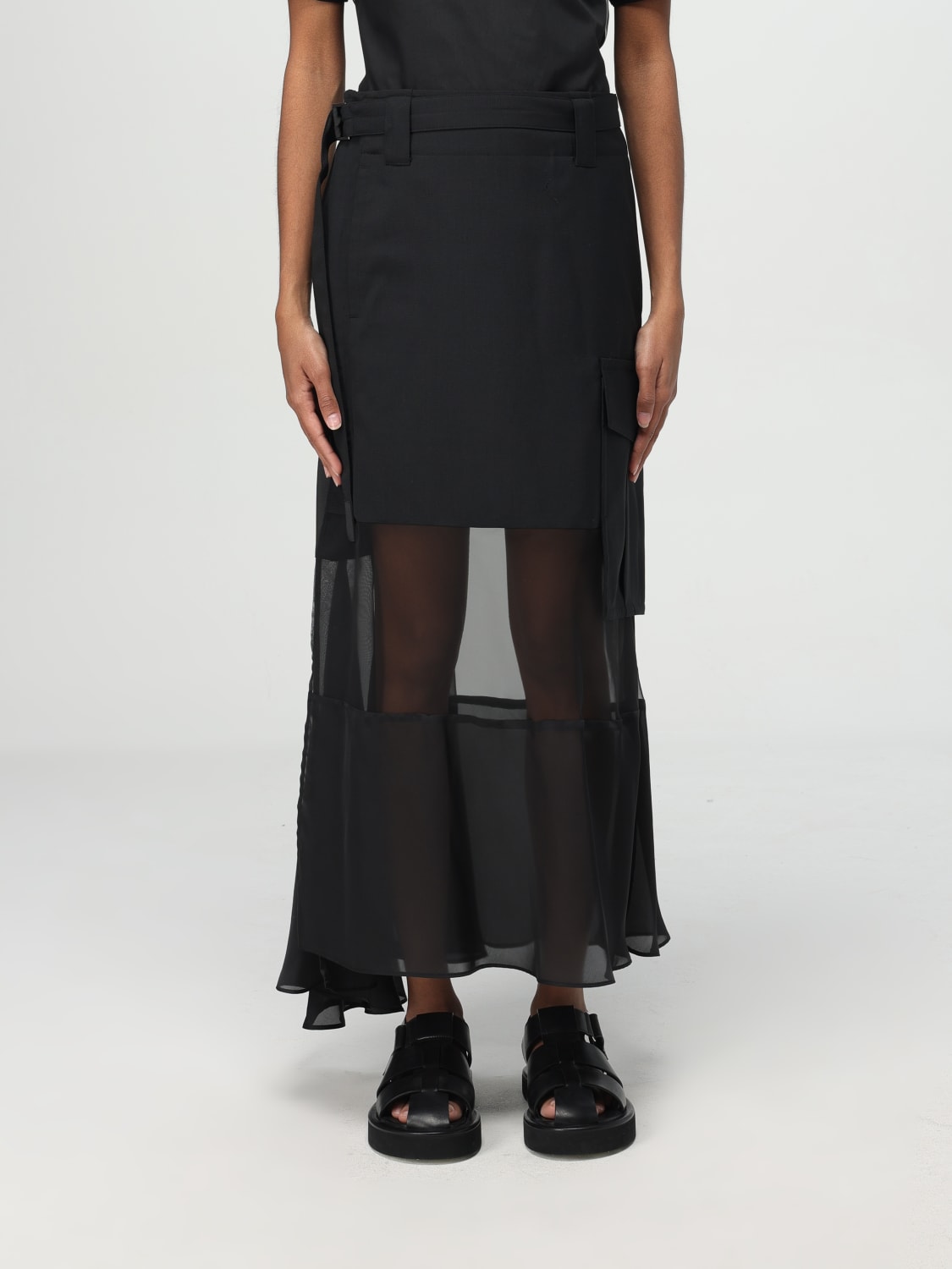スカート SACAI Women Mid Skirts 2507641 001 Black SACAI: Skirt woman - Black | Sacai skirt 2507641 online at
