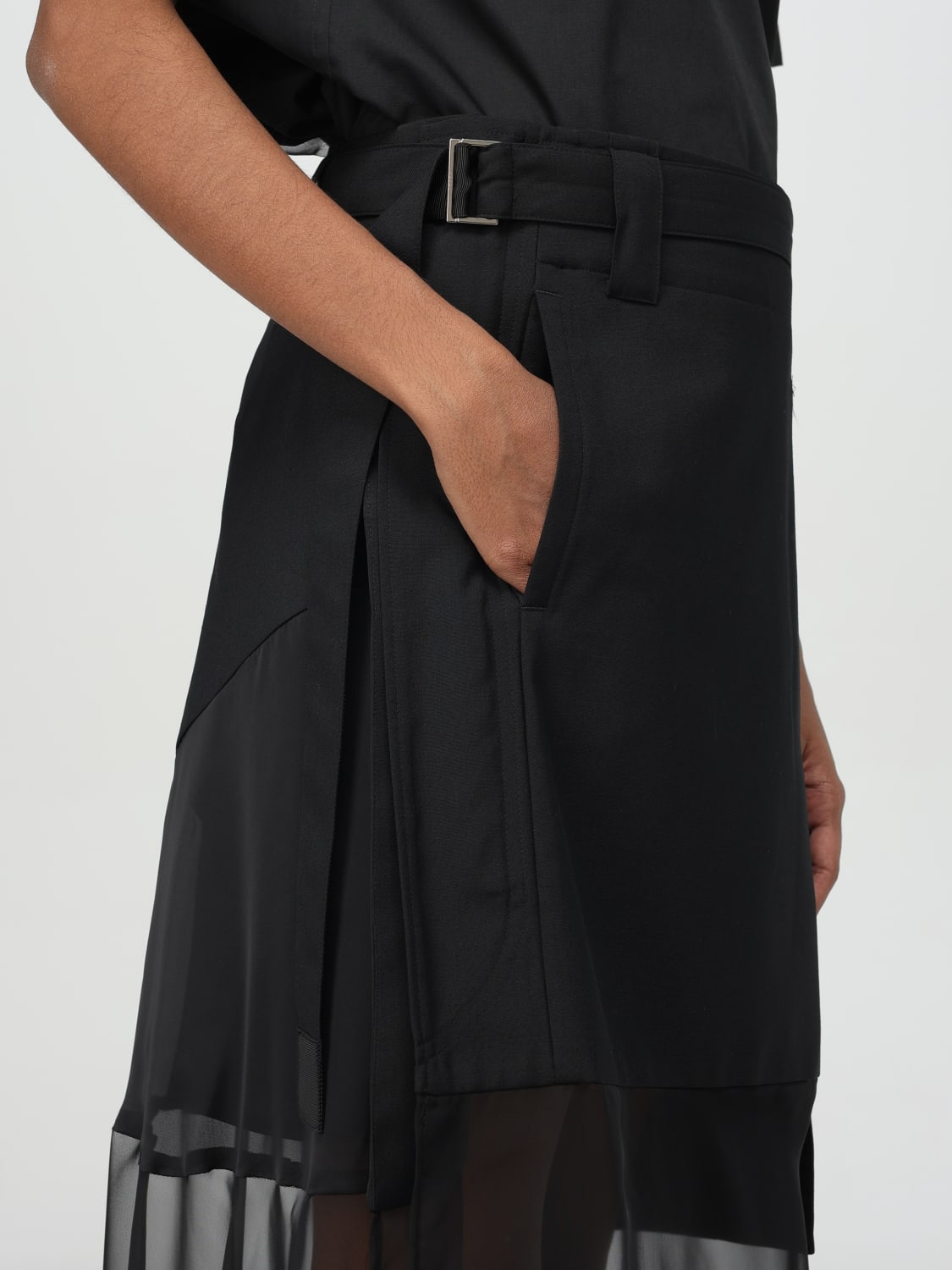 スカート SACAI Women Mid Skirts 2507641 001 Black SACAI: Skirt woman - Black | Sacai skirt 2507641 online at